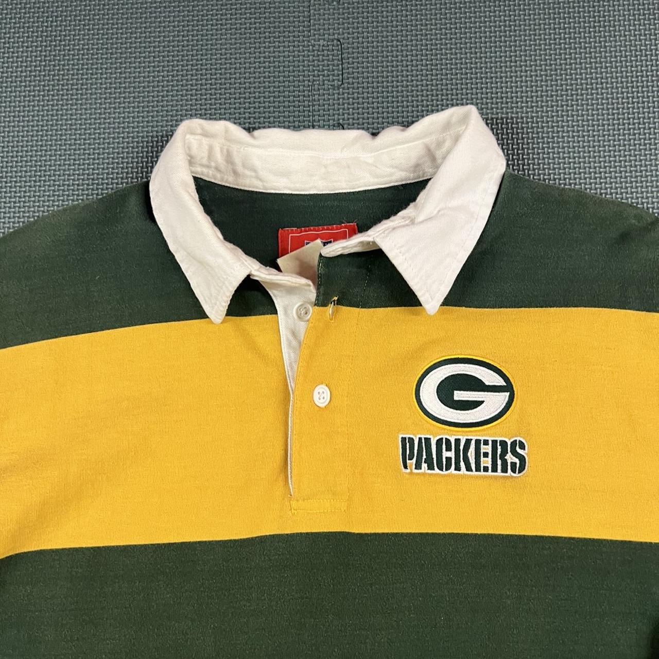 Vintage Green Bay Packers Shirt Mens XL Green Yellow Rugby Club