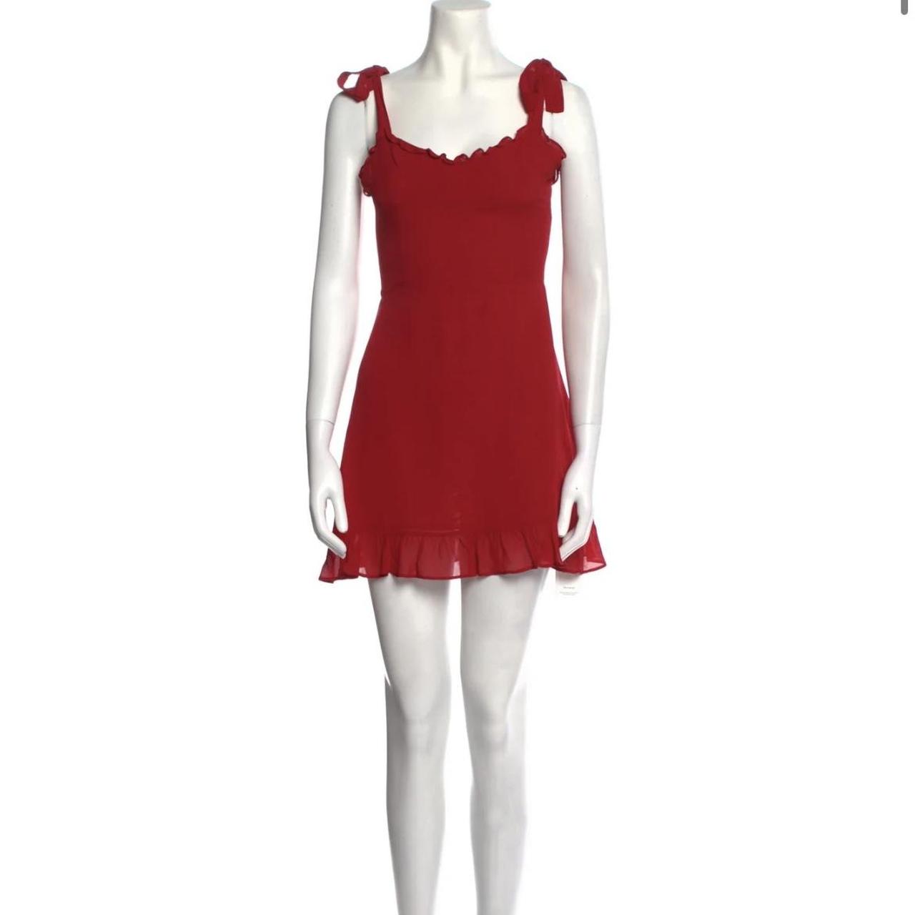 red reformation dress Depop