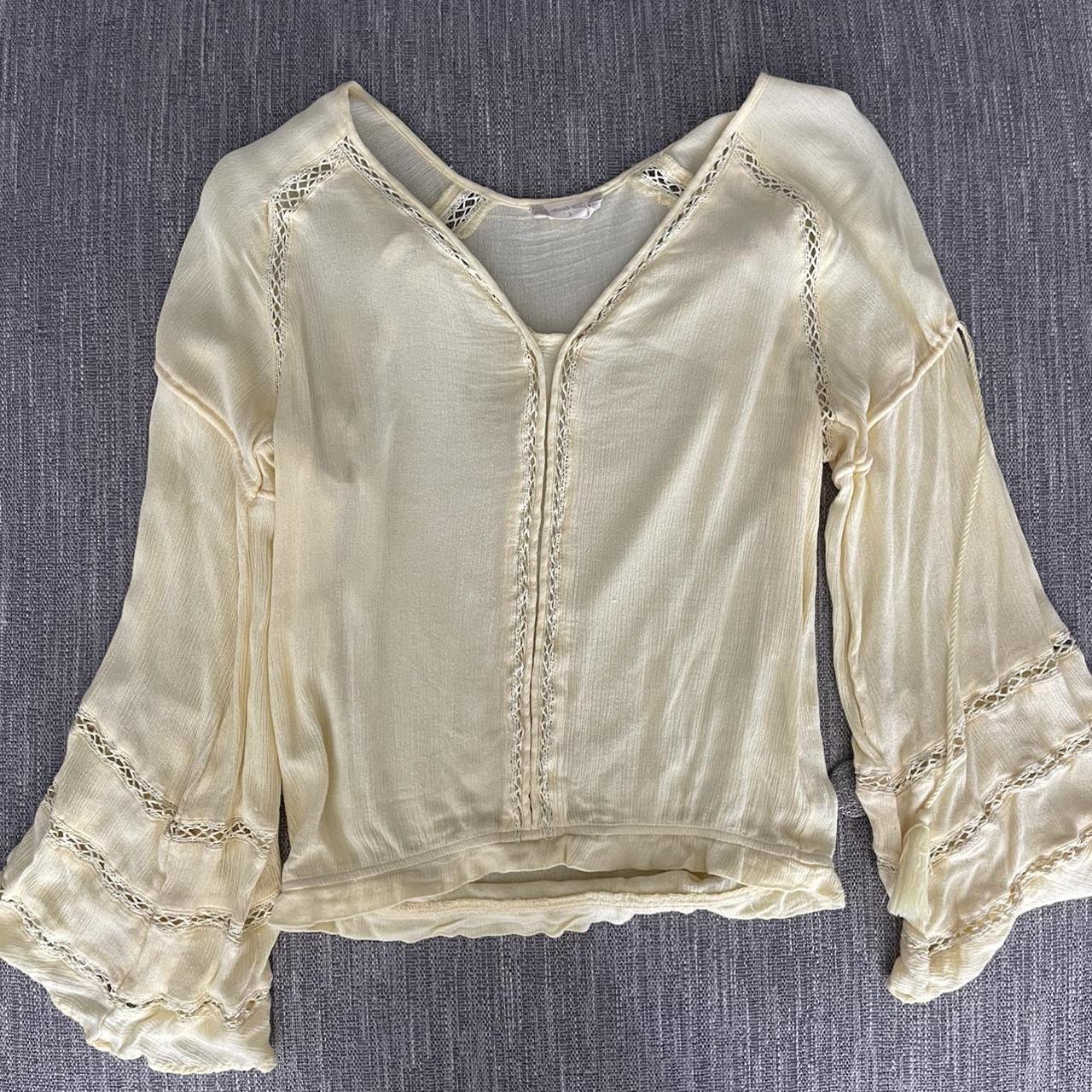 altar’d state yellow blouse flowy hippie boho, super... Depop