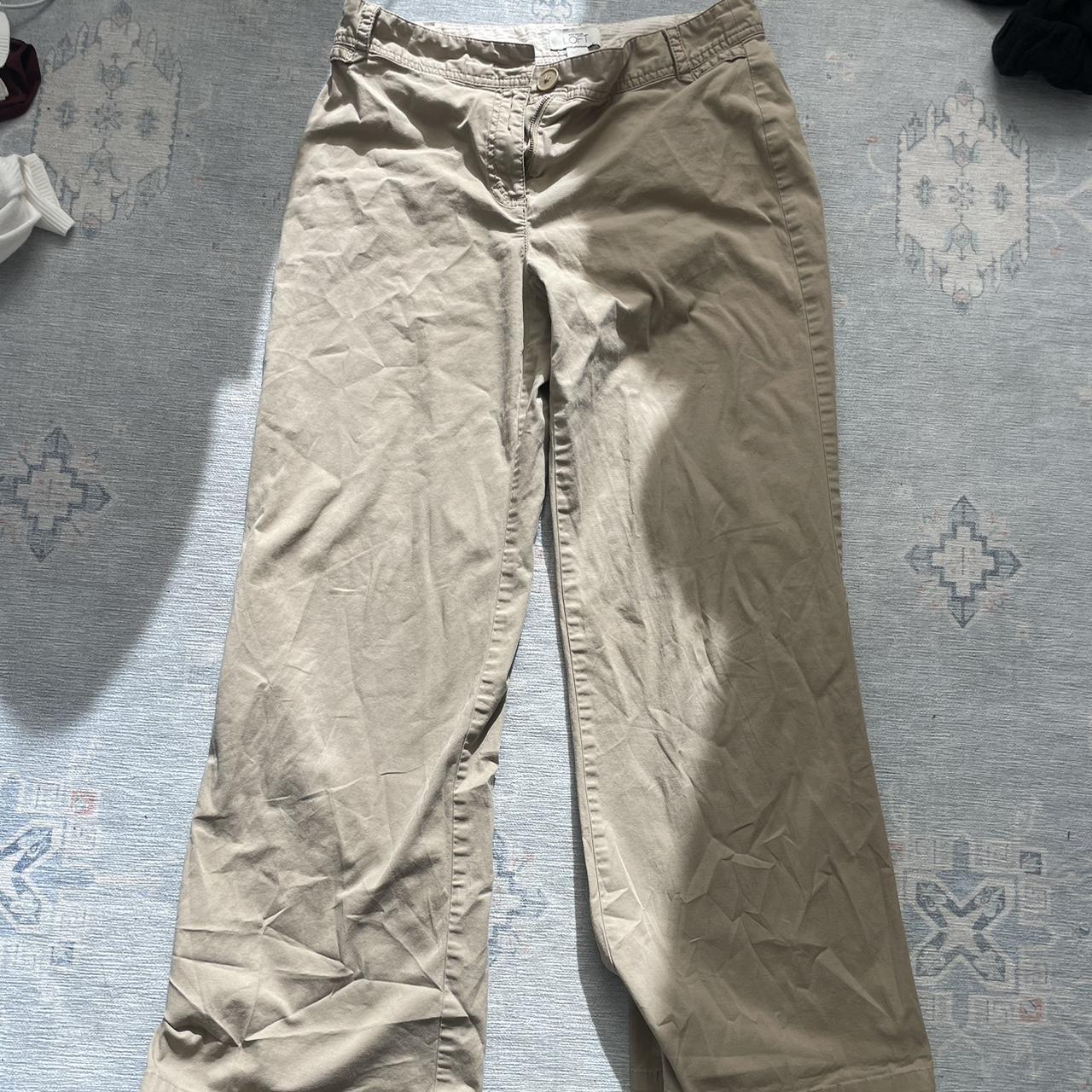 Ann Taylor loft chino pants size 6 straight leg low... - Depop