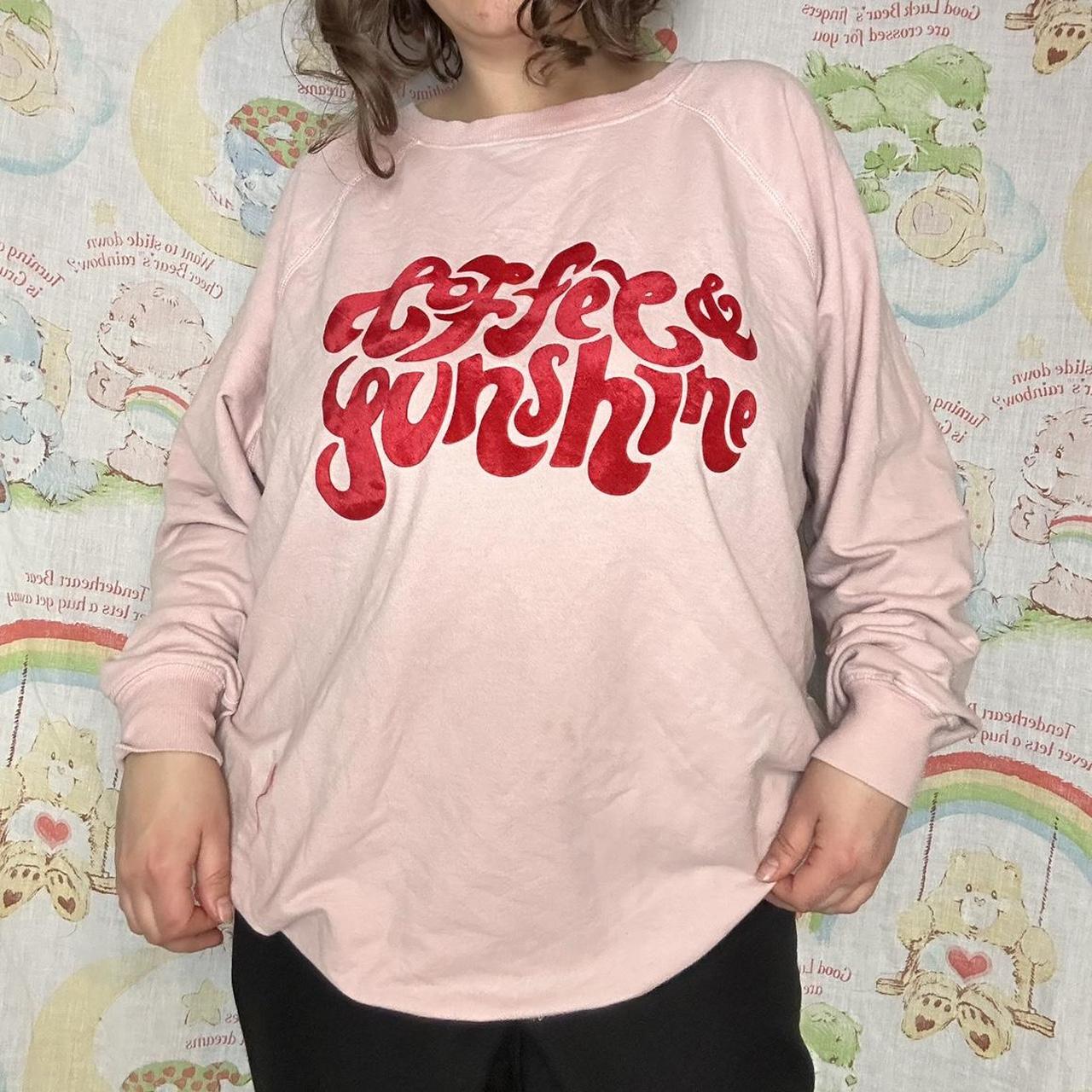 pink and sweater that says coffee and sunshine on it Depop