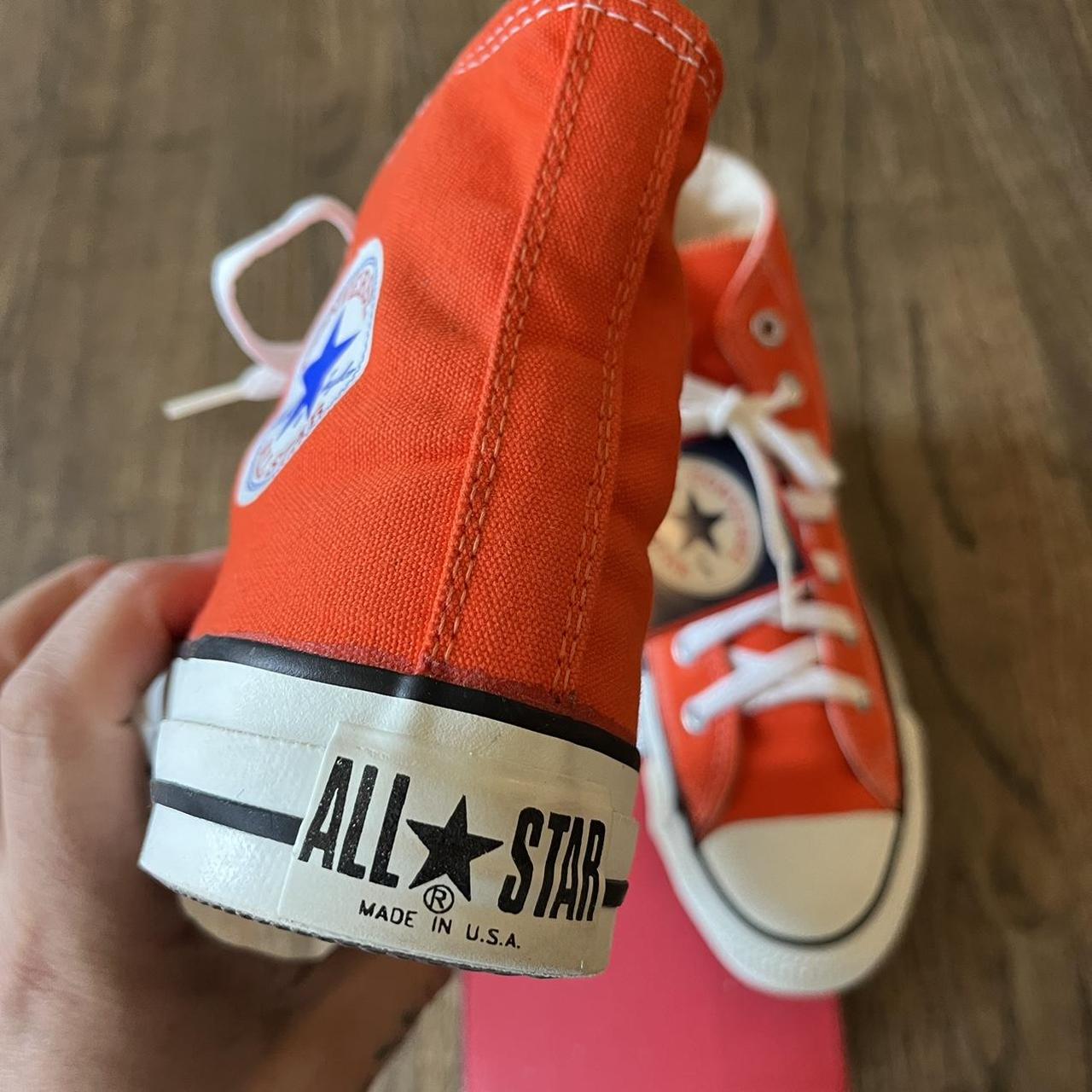 Ladies orange converse best sale