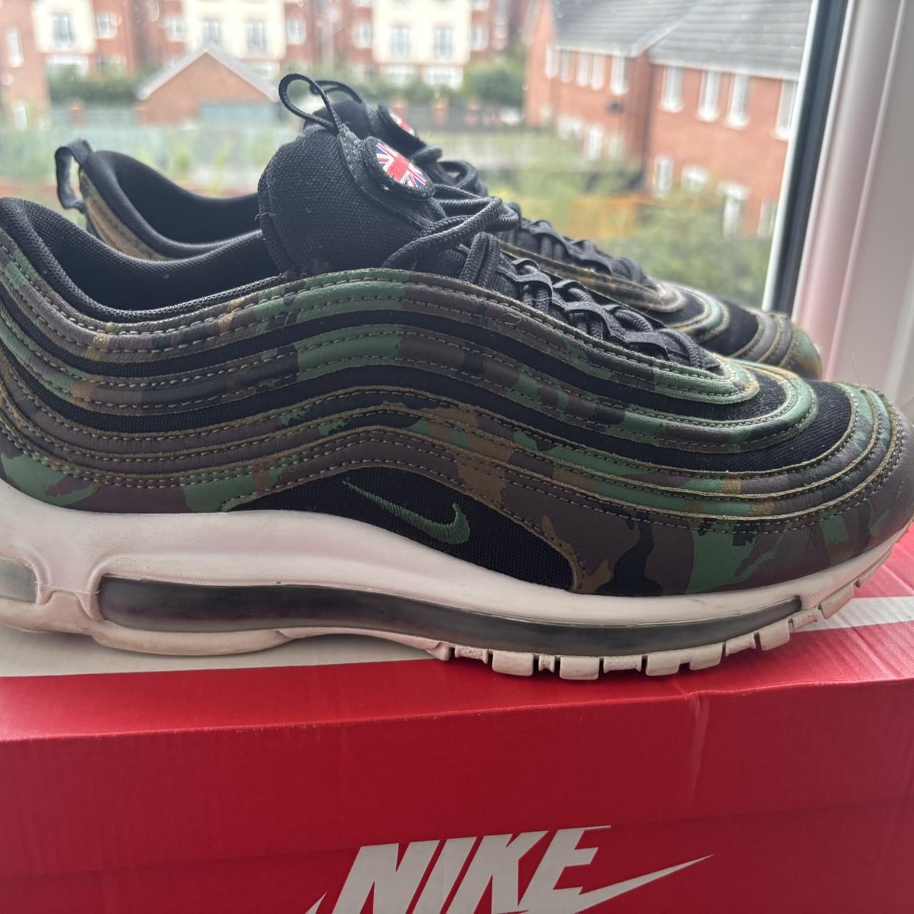 Nike Air Max 97 UK camo trainers in black and green