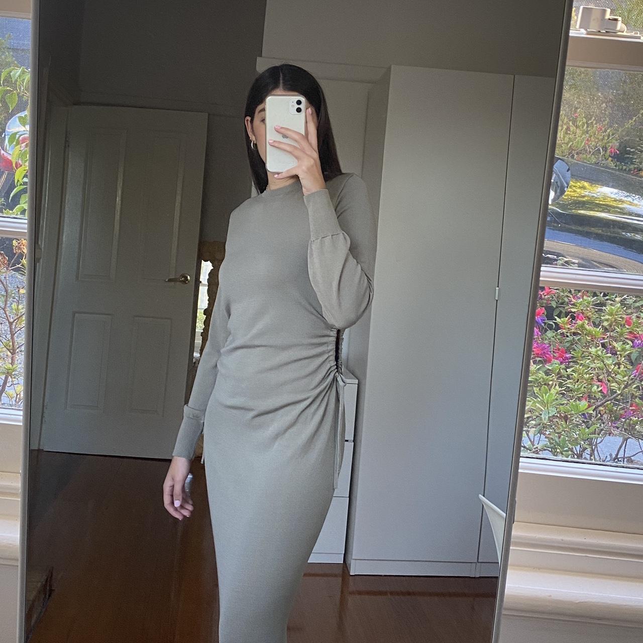 Green Maxi dress with size cutouts. Perfect... - Depop