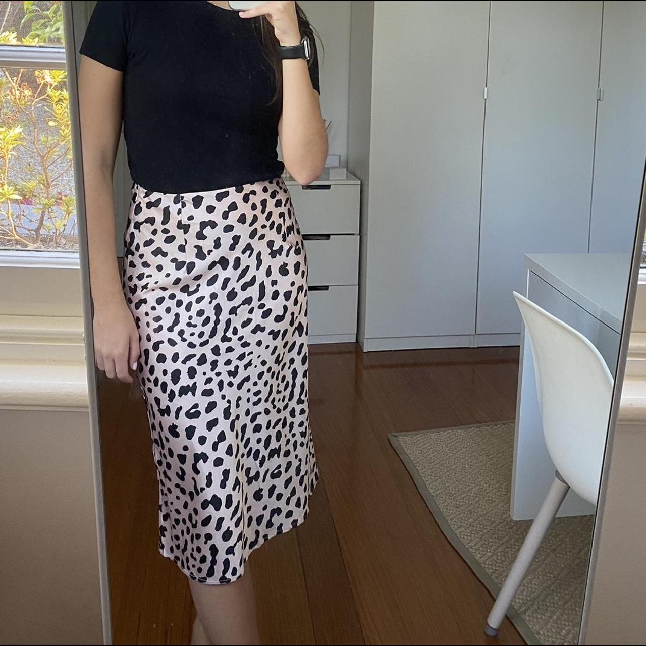 Pink cow print skirt very good condition barely worn depop