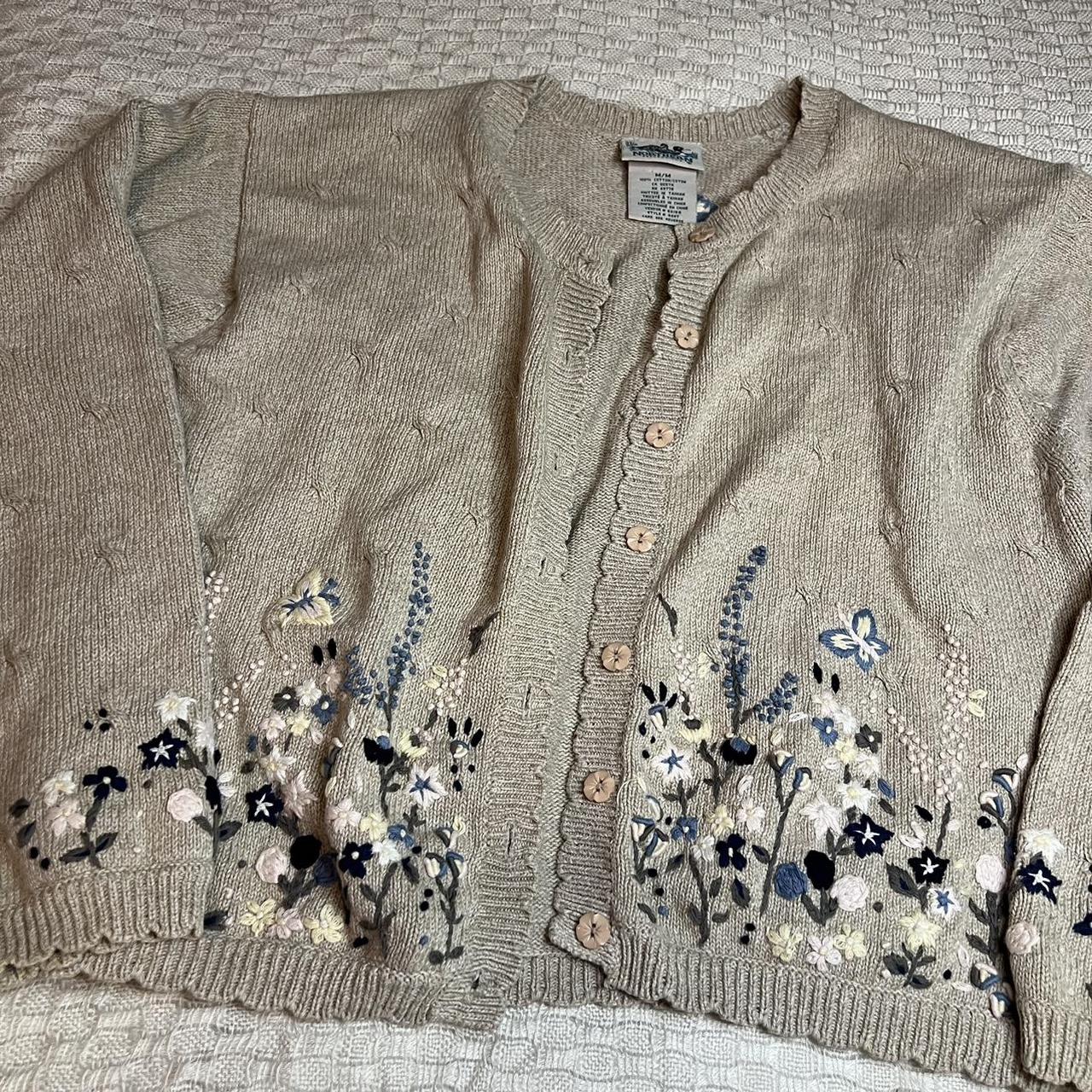 Northern Reflections Y2K embroidered cardigan Size... - Depop