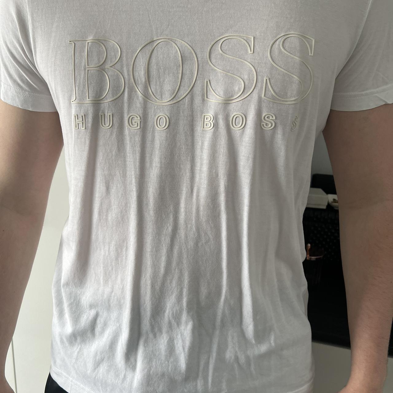 Hugo Boss Men's White T-shirt | Depop