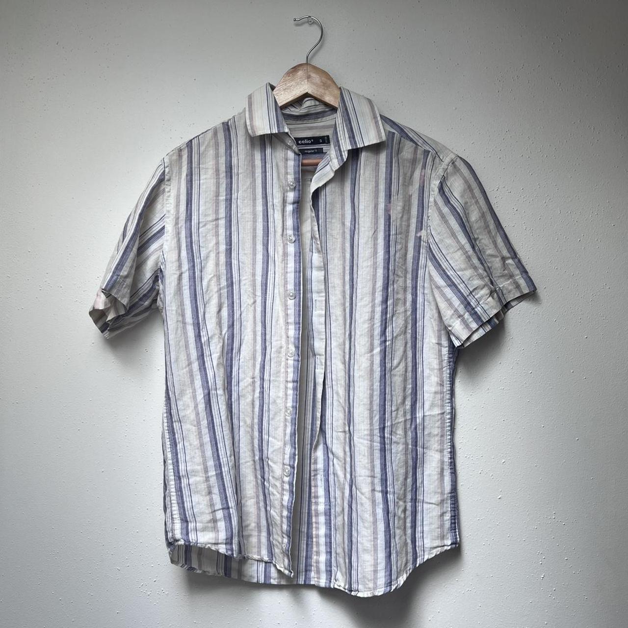 Vintage Celio button down T- shirt Regular Fit -... - Depop