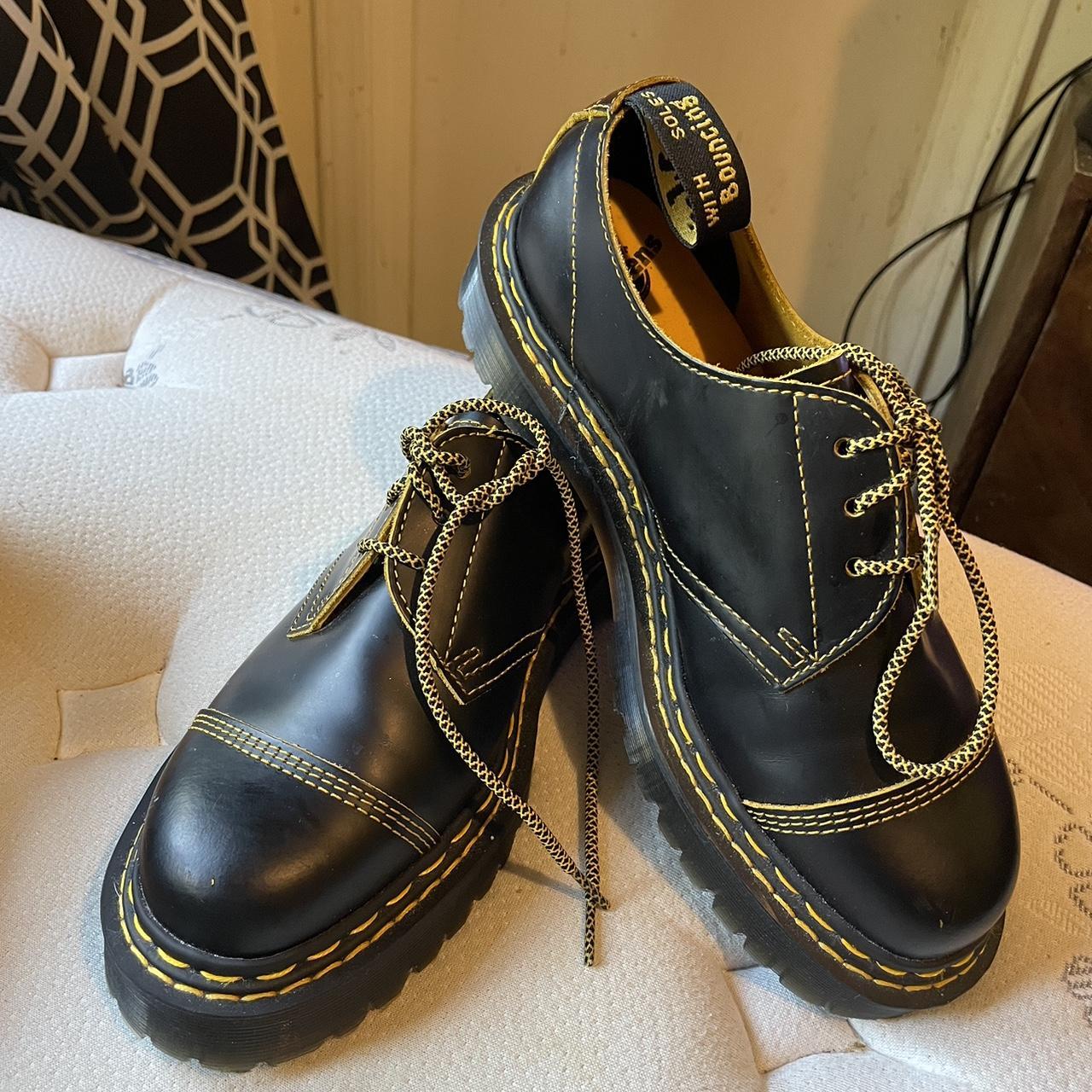 Dr. Martens Men's Black and Yellow Oxfords