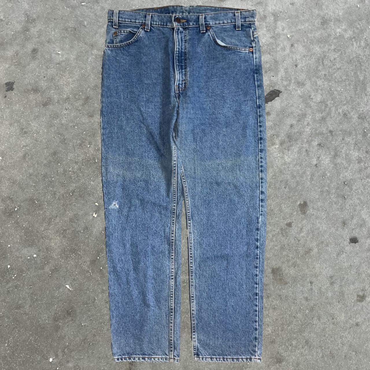Vintage Levi’s 505 Baggy Jeans Orange Tab Medium... - Depop
