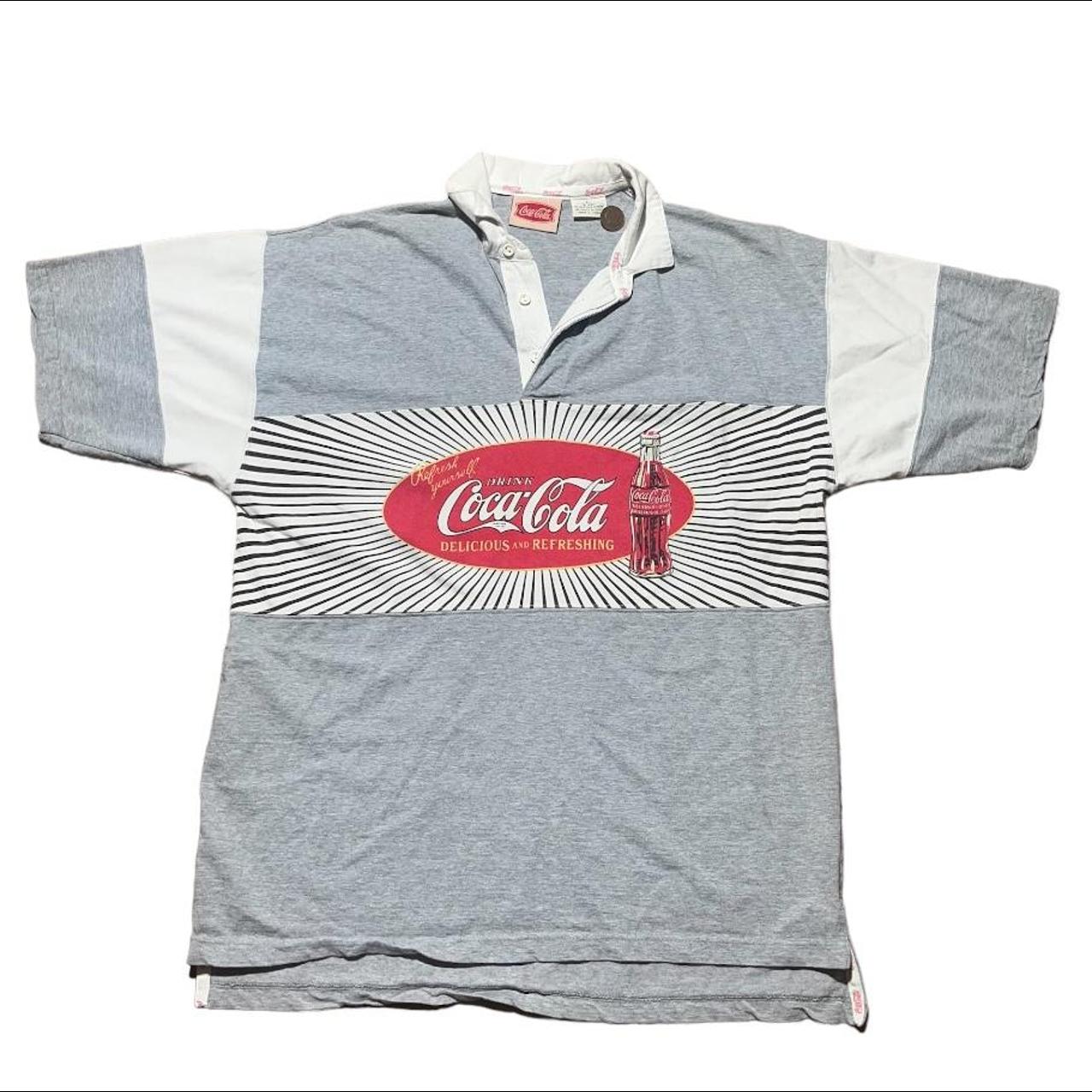 coca cola rugby shirt 80s