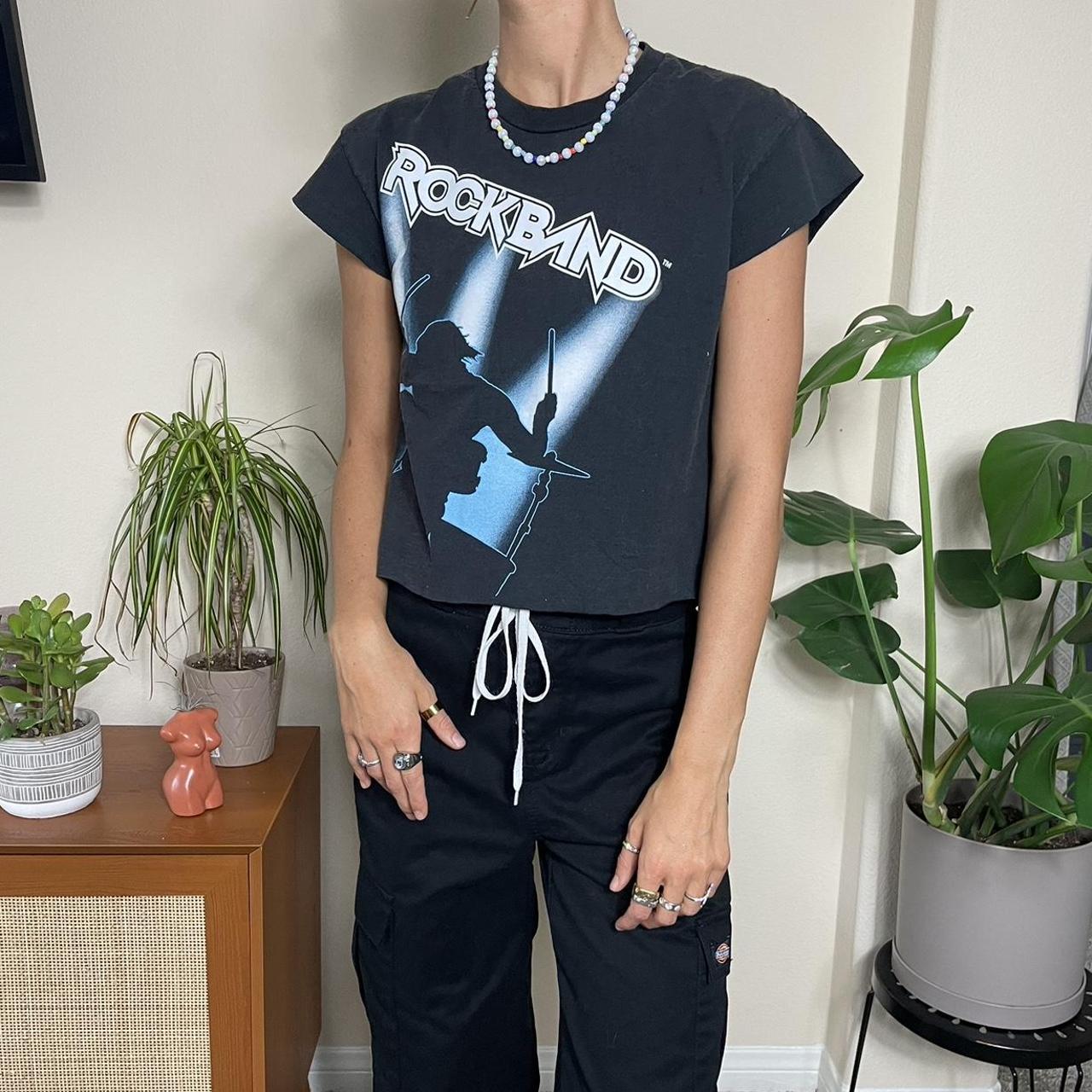 Y2K Rockband Tee Y2k black rock band cutoff cropped... Depop