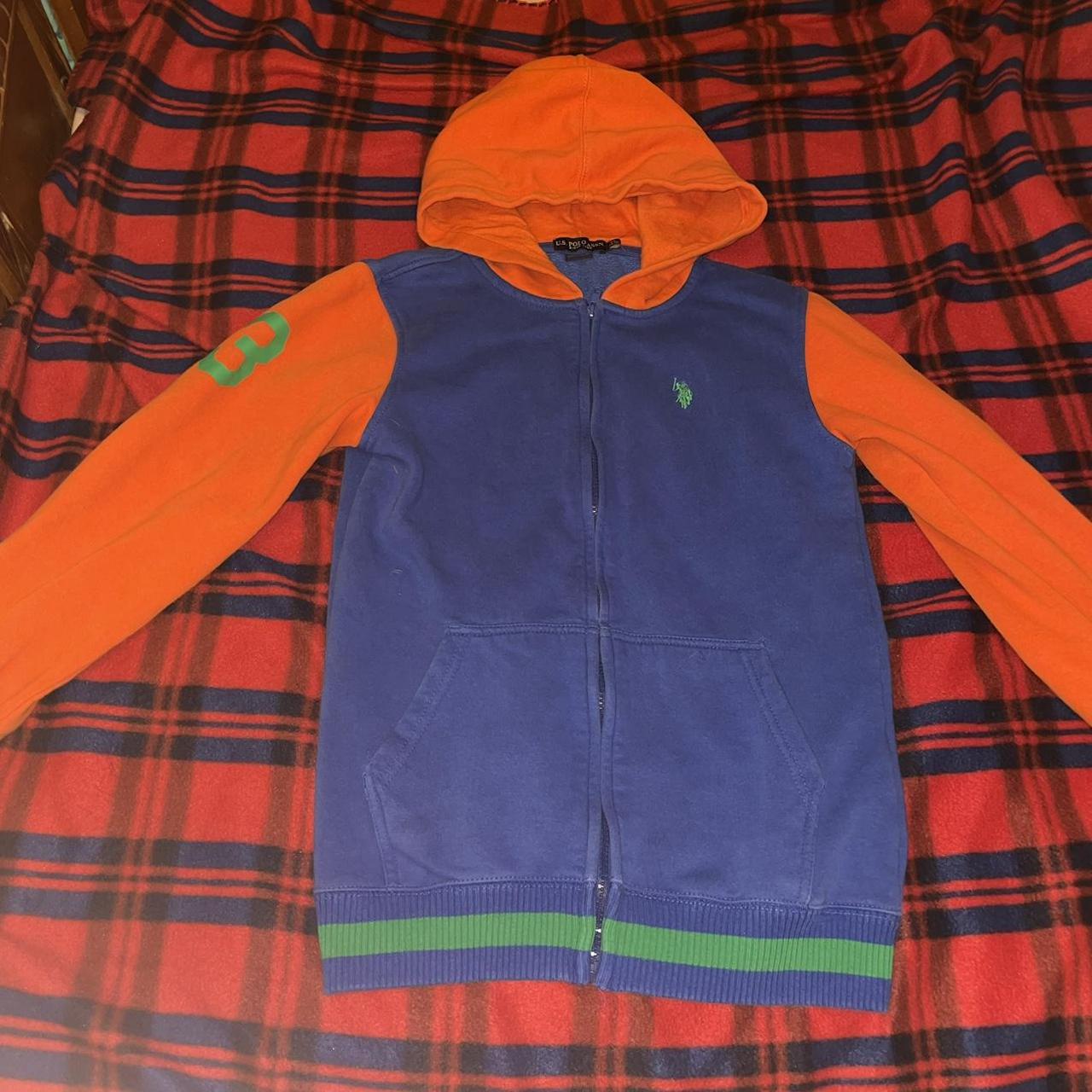 Blue and orange polo hoodie hot sale