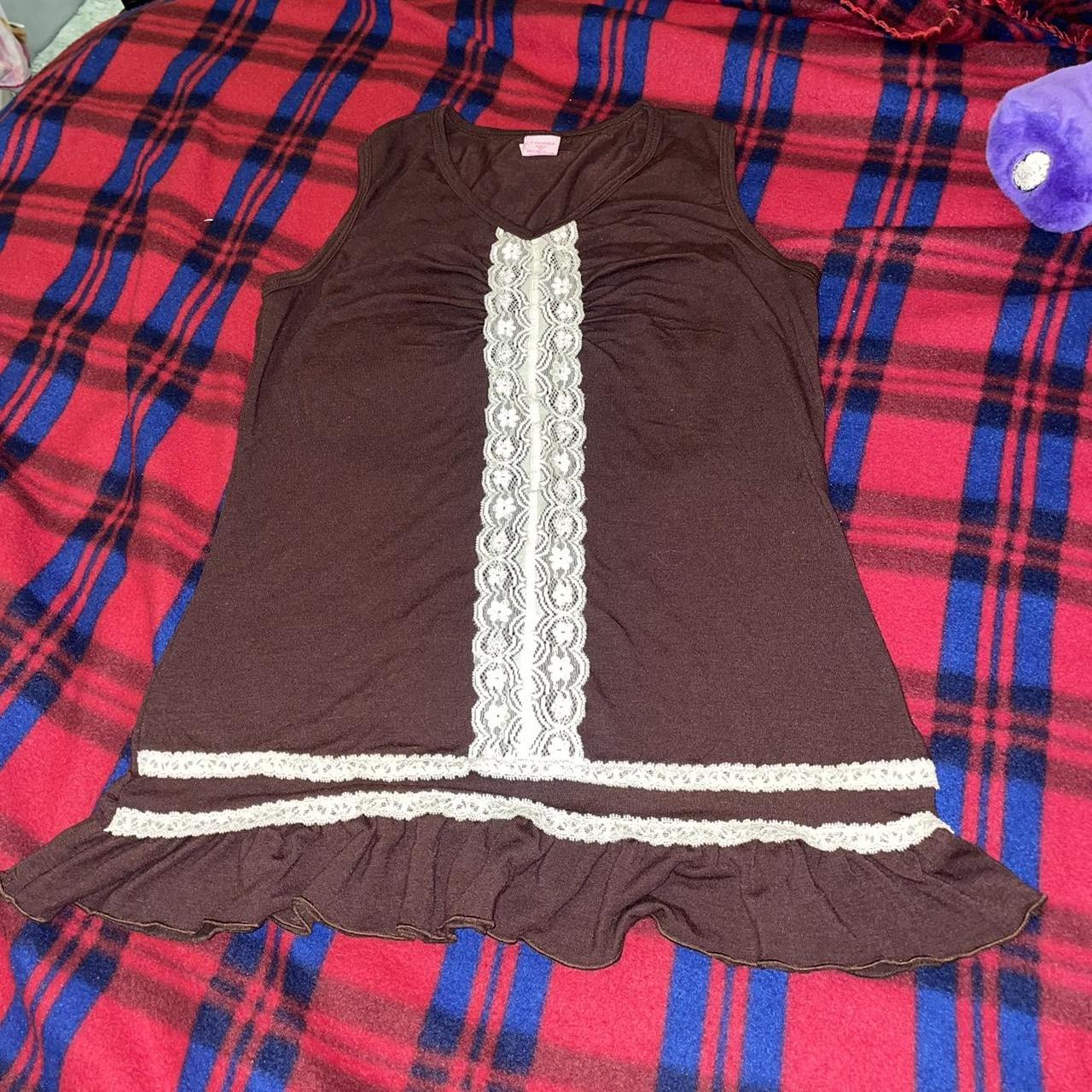 Copper Key Women's Cream and Brown Vest Depop