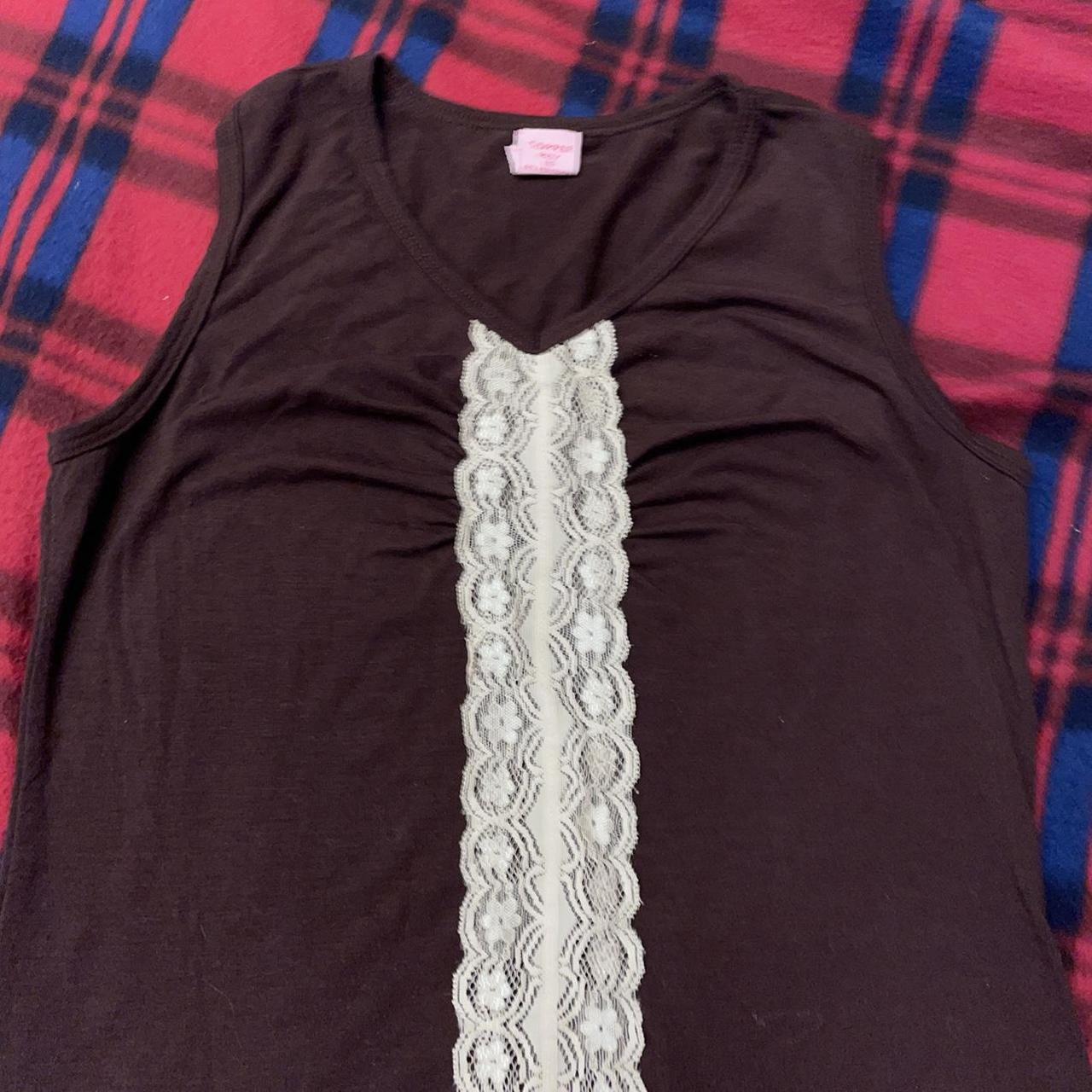 Copper Key Women's Cream and Brown Vest Depop