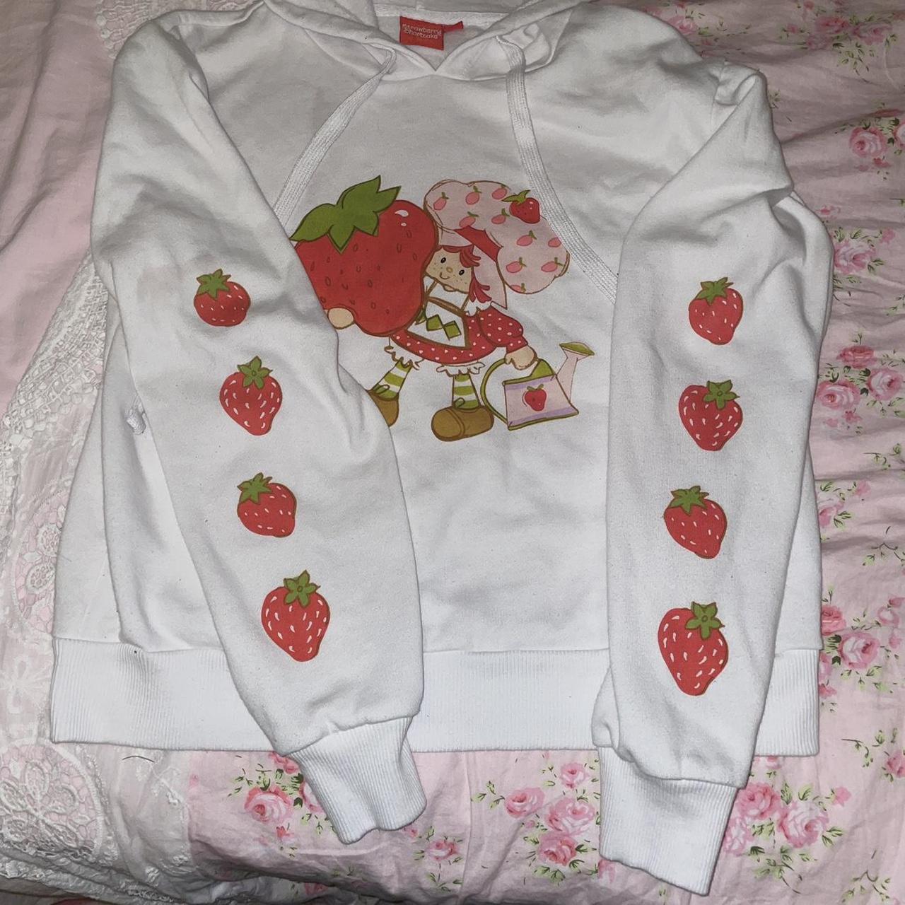 White adidas clearance hoodie with strawberries