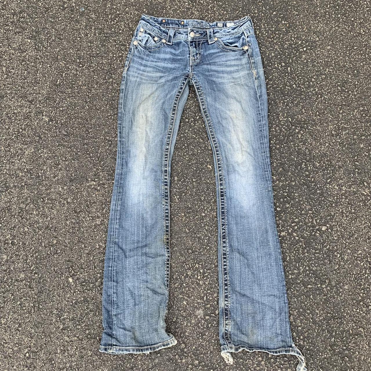 Y2K MISS ME BOOTCUT JEANS 28 very worn and ripped... - Depop