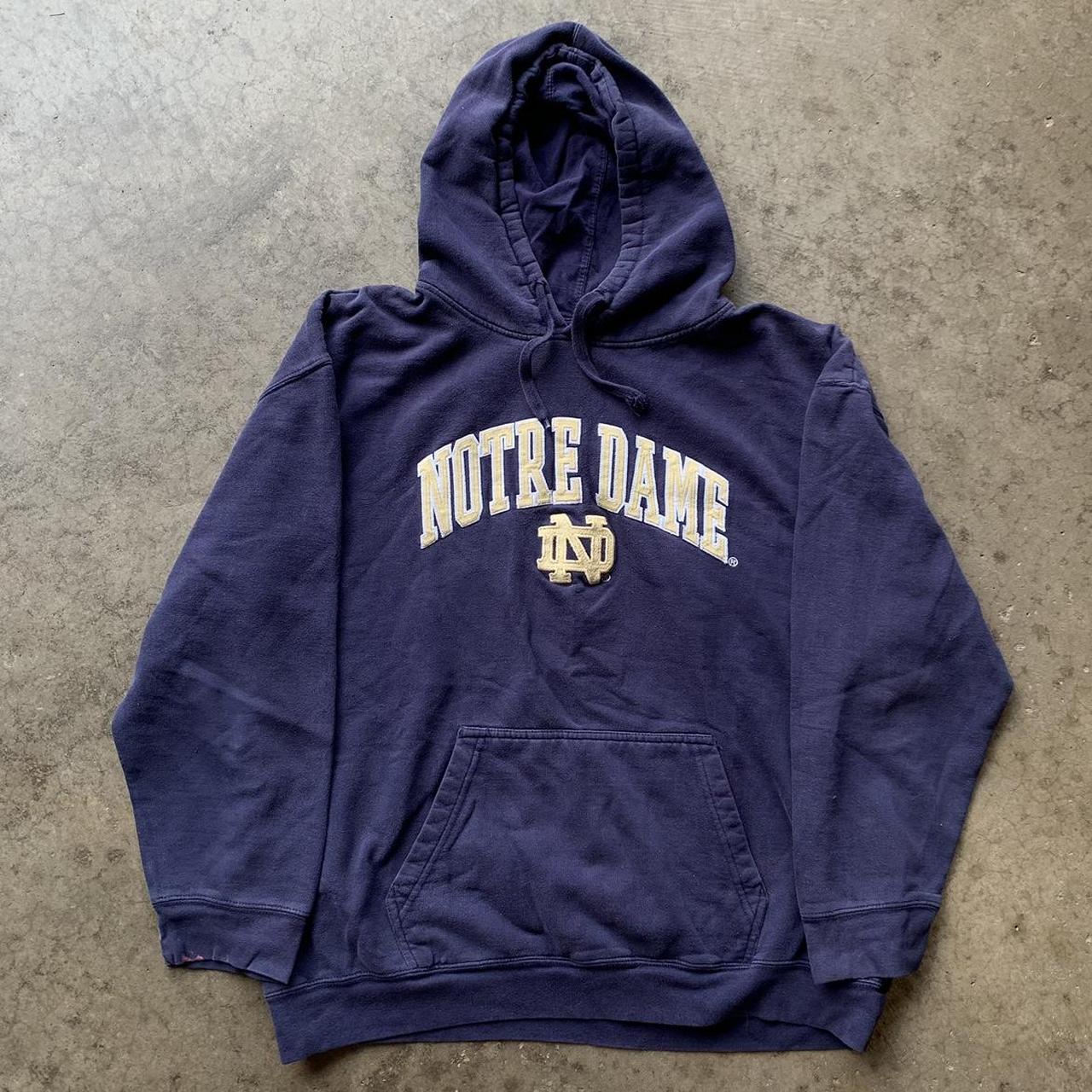 VINTAGE NOTRE DAME COLLEGE HOODIE xl no flaws... - Depop