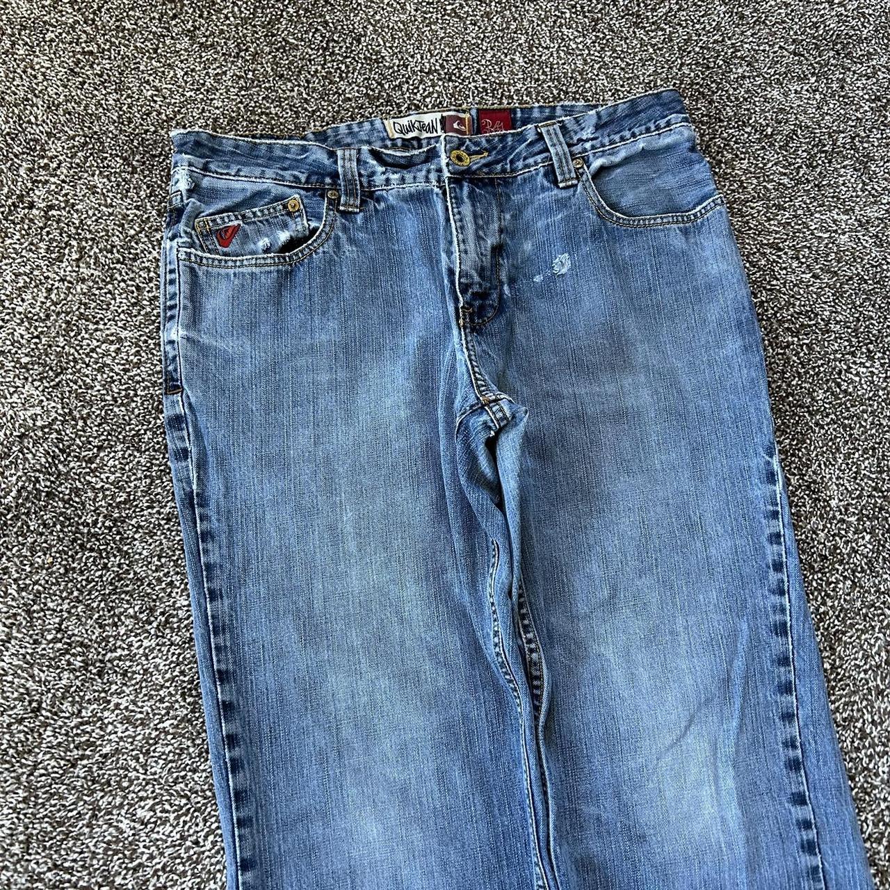 VINTAGE QUIKSILVER BAGGY JEANS 34x30 flaws... - Depop