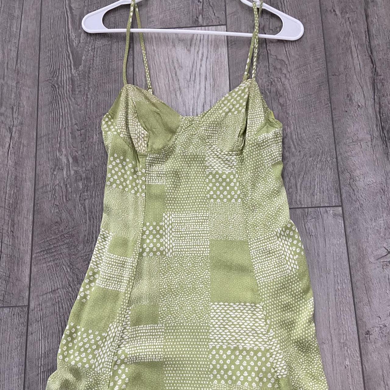 Pacsun green patchwork dress - Depop