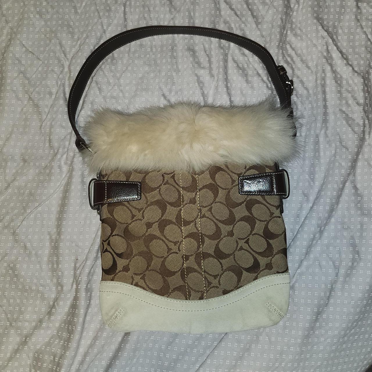 Coach purse with fur trim hot sale