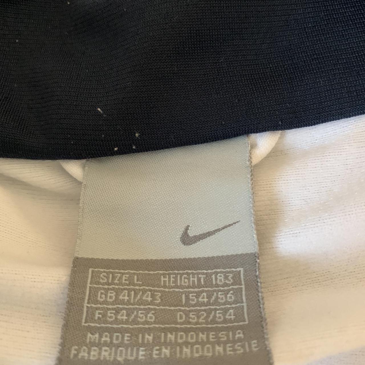 Mens Nike track jacket. White track jacket with blue... Depop