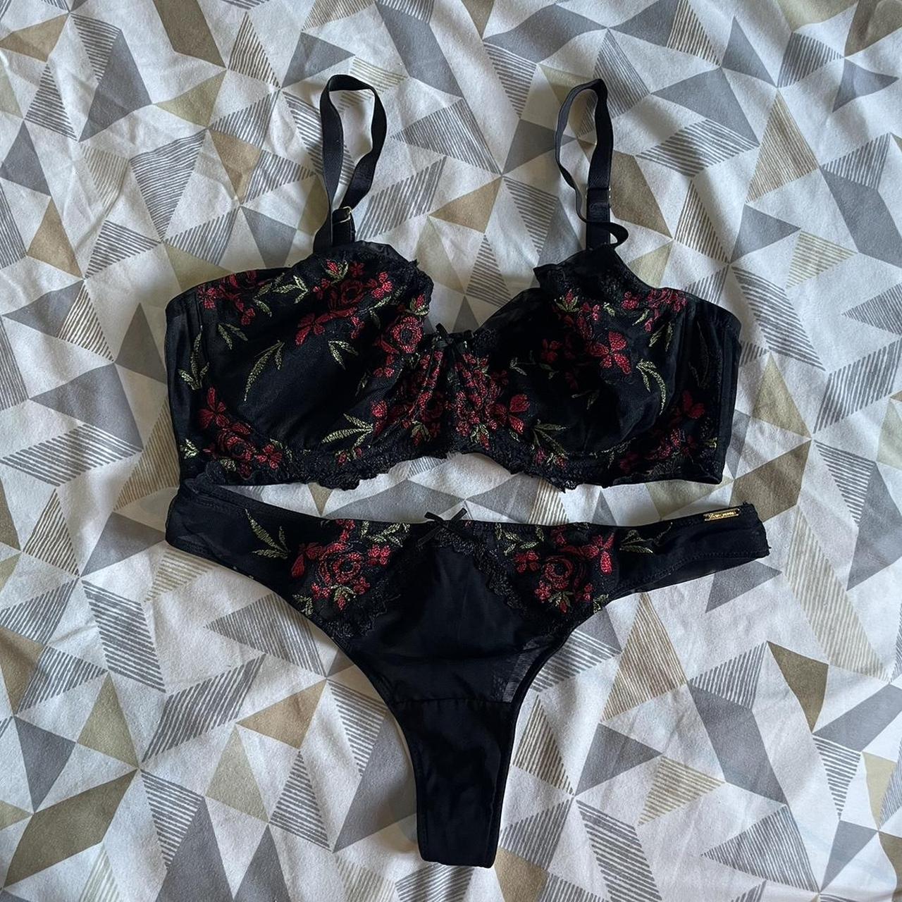 Boux Avenue Bra And Thong Set Bra - 34DD Thongs - 10 - Depop