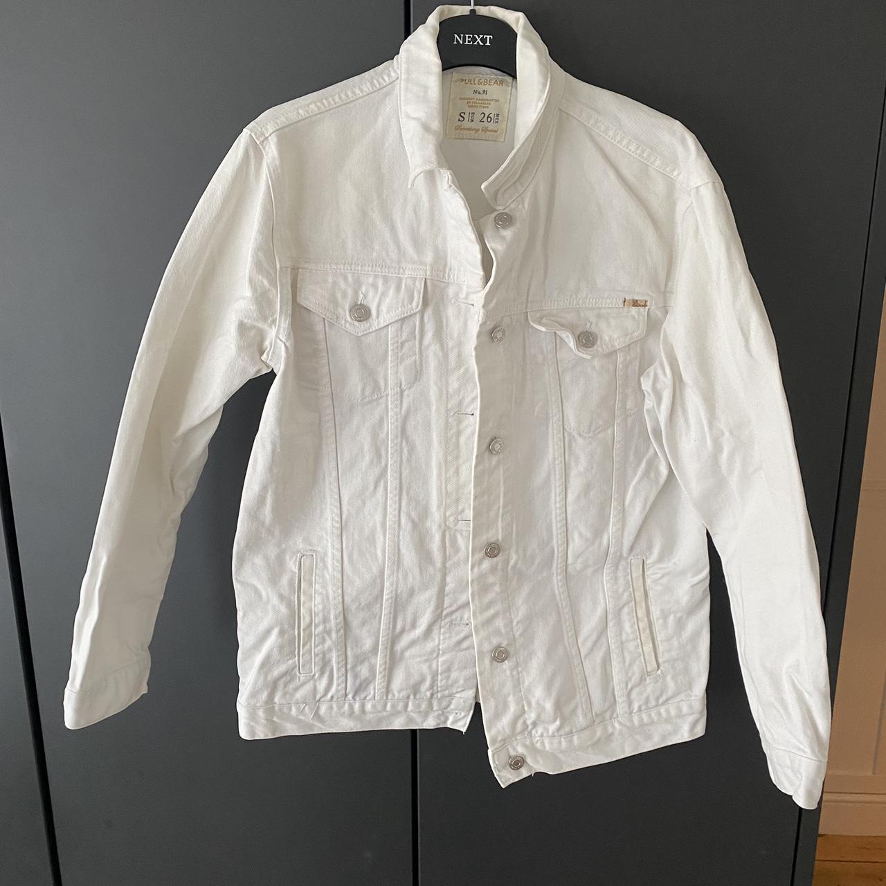 Pull Bear white denim jacket size S. Classic denim