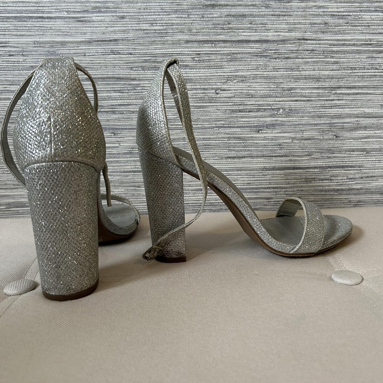 Silver diamond heels for hot sale prom