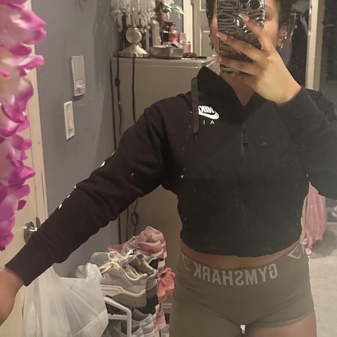 cropped nike zip hoodie