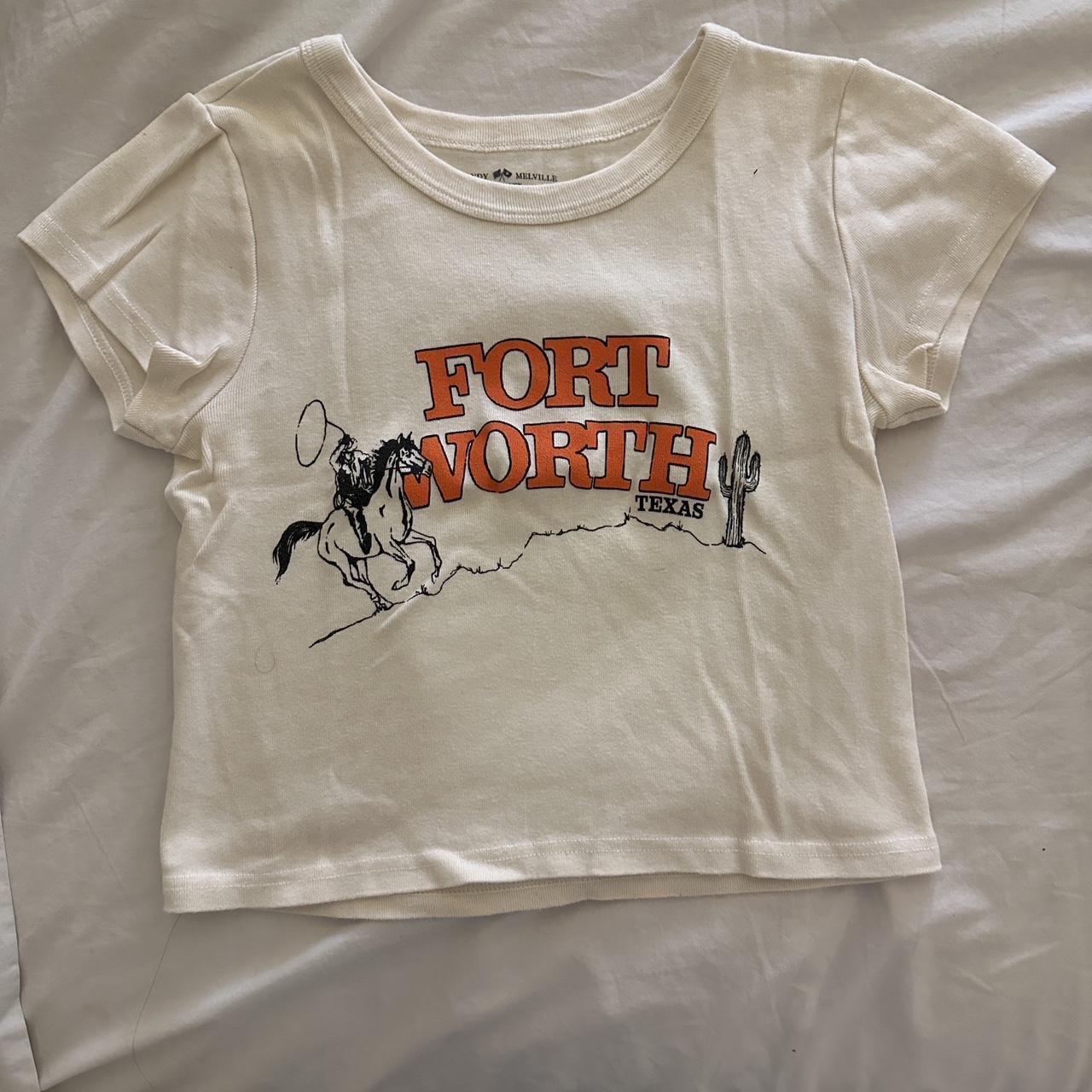 fort worth brandy melville cropped tee🌵 in very good... Depop