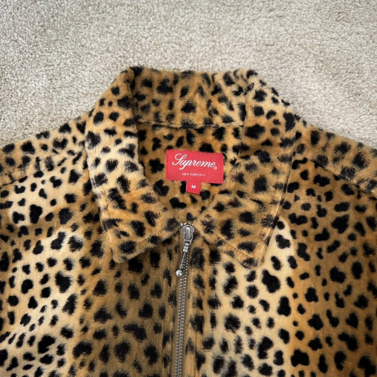 Supreme Cheetah Pile Zip Up Shirt Size M Pockets on | Depop