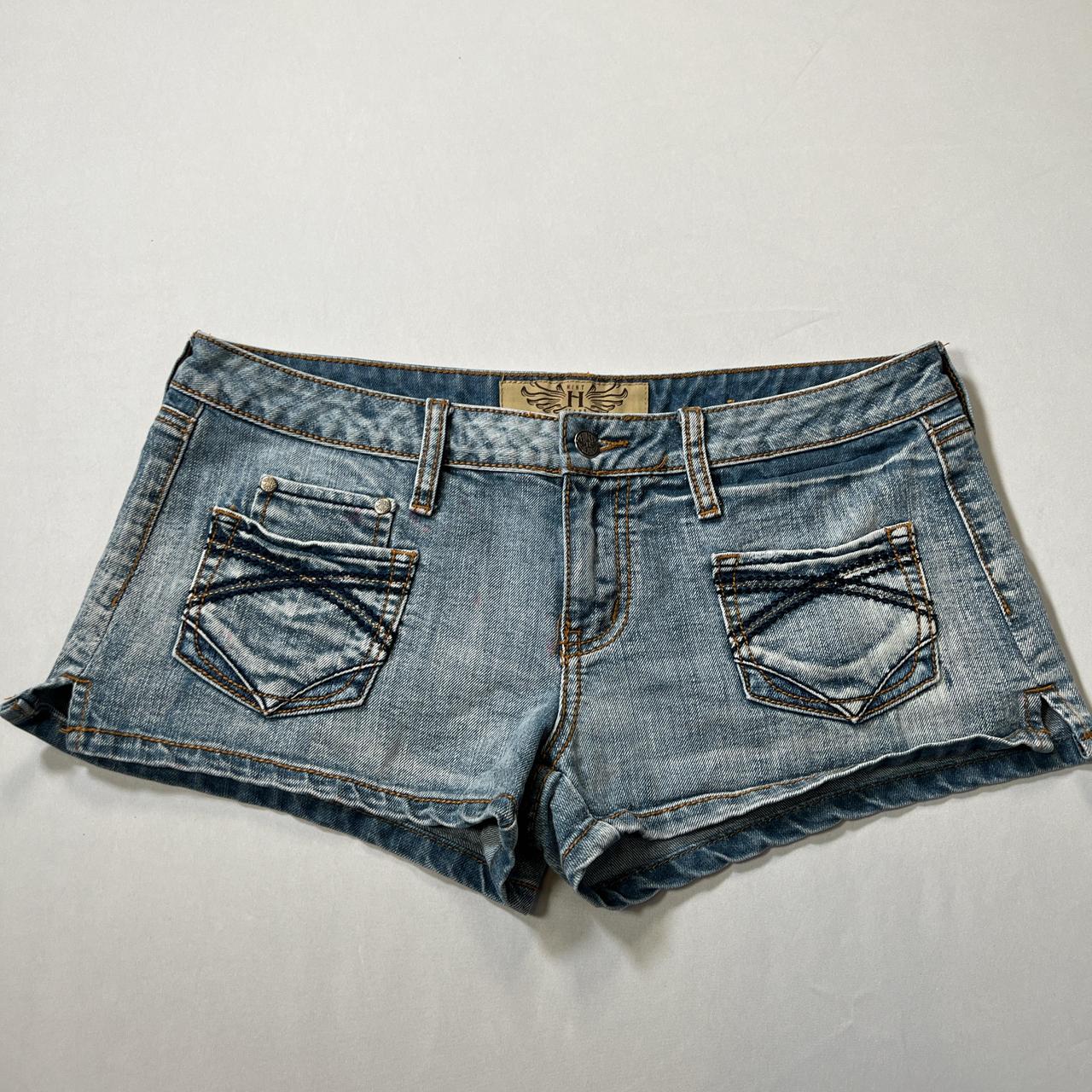 Hot Y2K micro mini denim shorts by the brand hint... - Depop