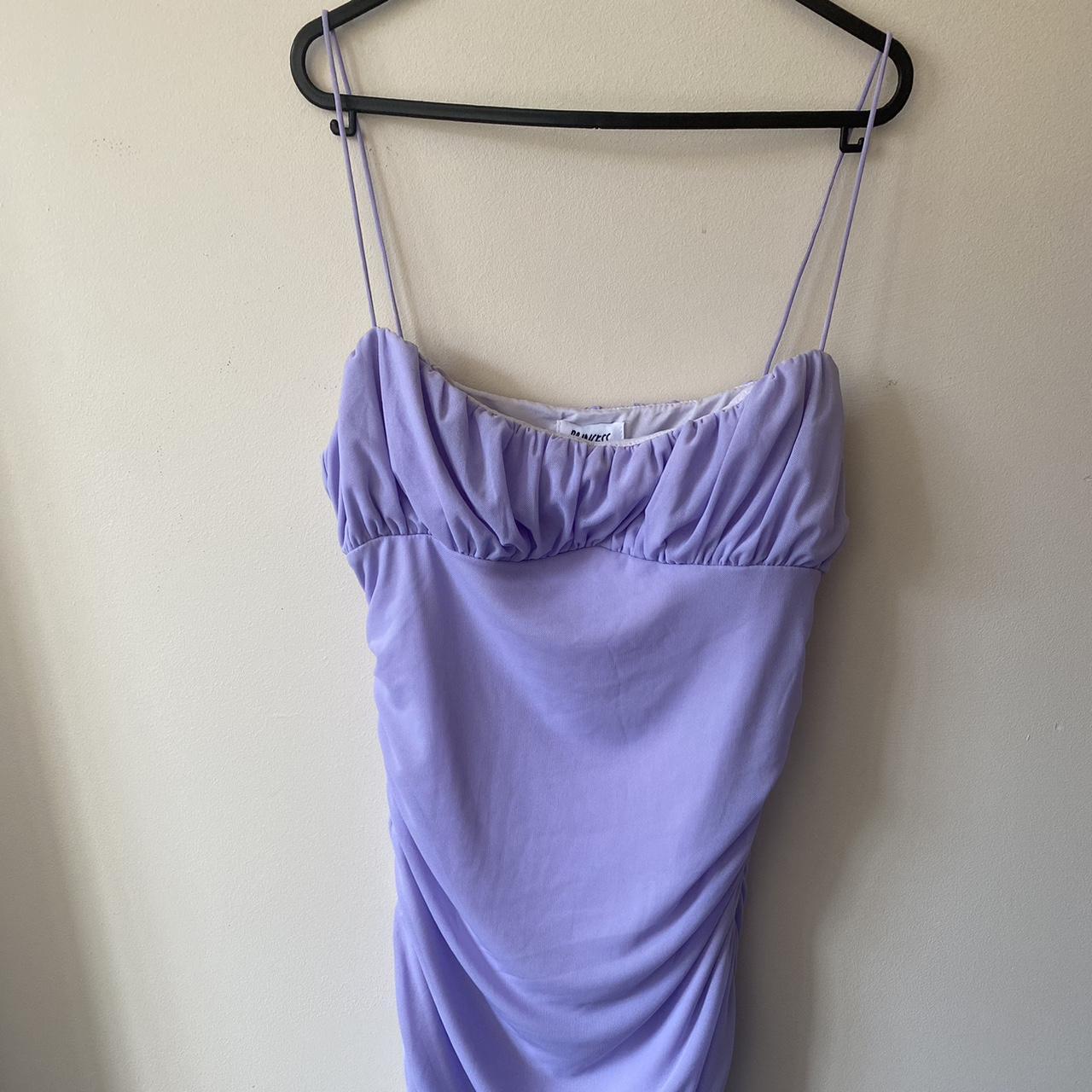 Princess polly purple ruched dress with side zip... Depop