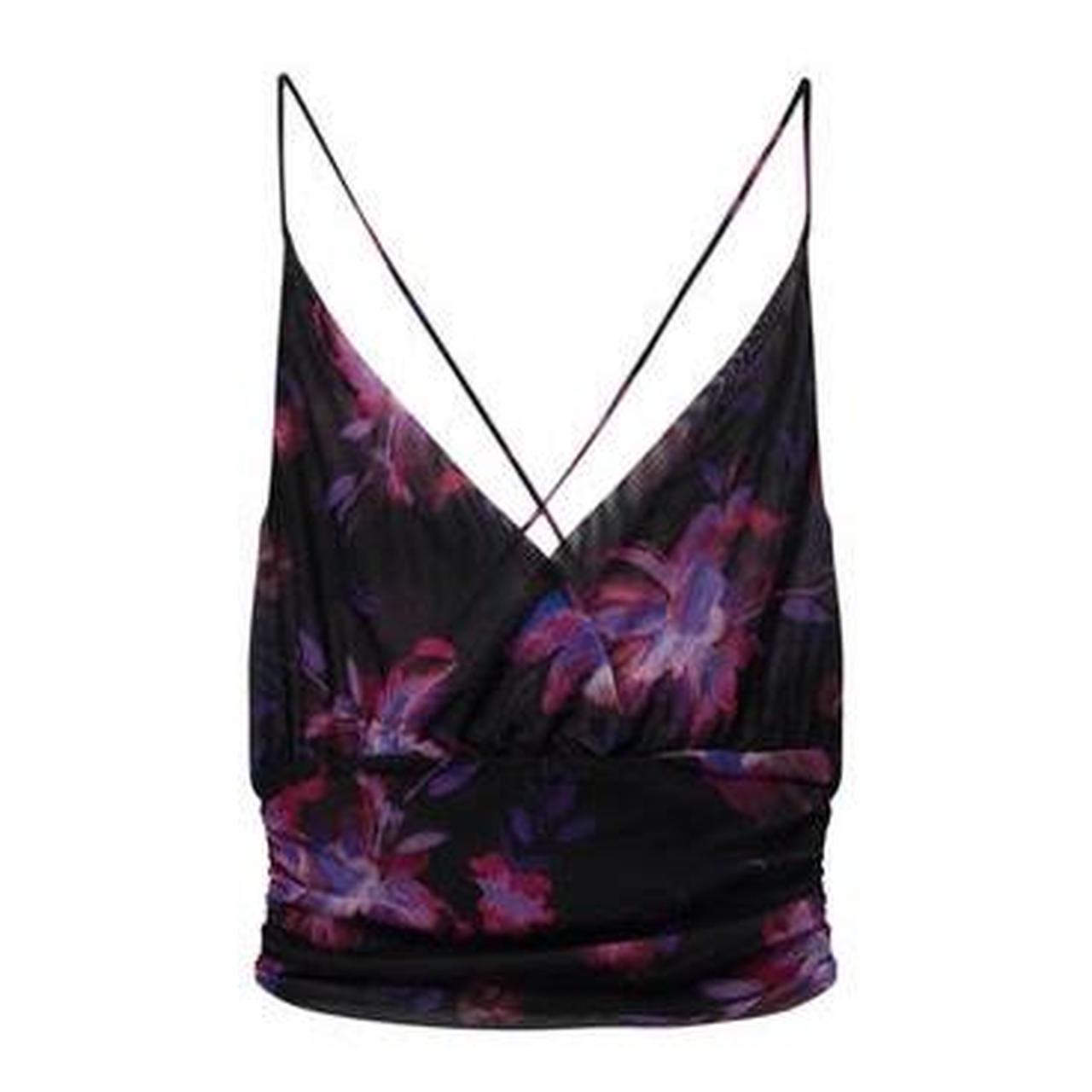 Pull Bear Tulle Floral Flower Purple and