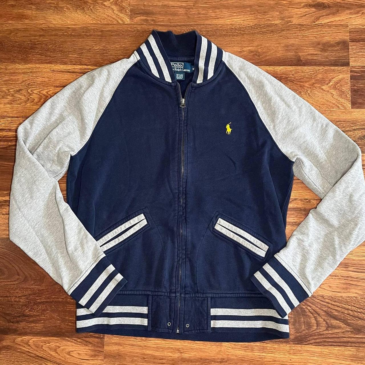 polo ralph lauren varsity jacket ブルー S-