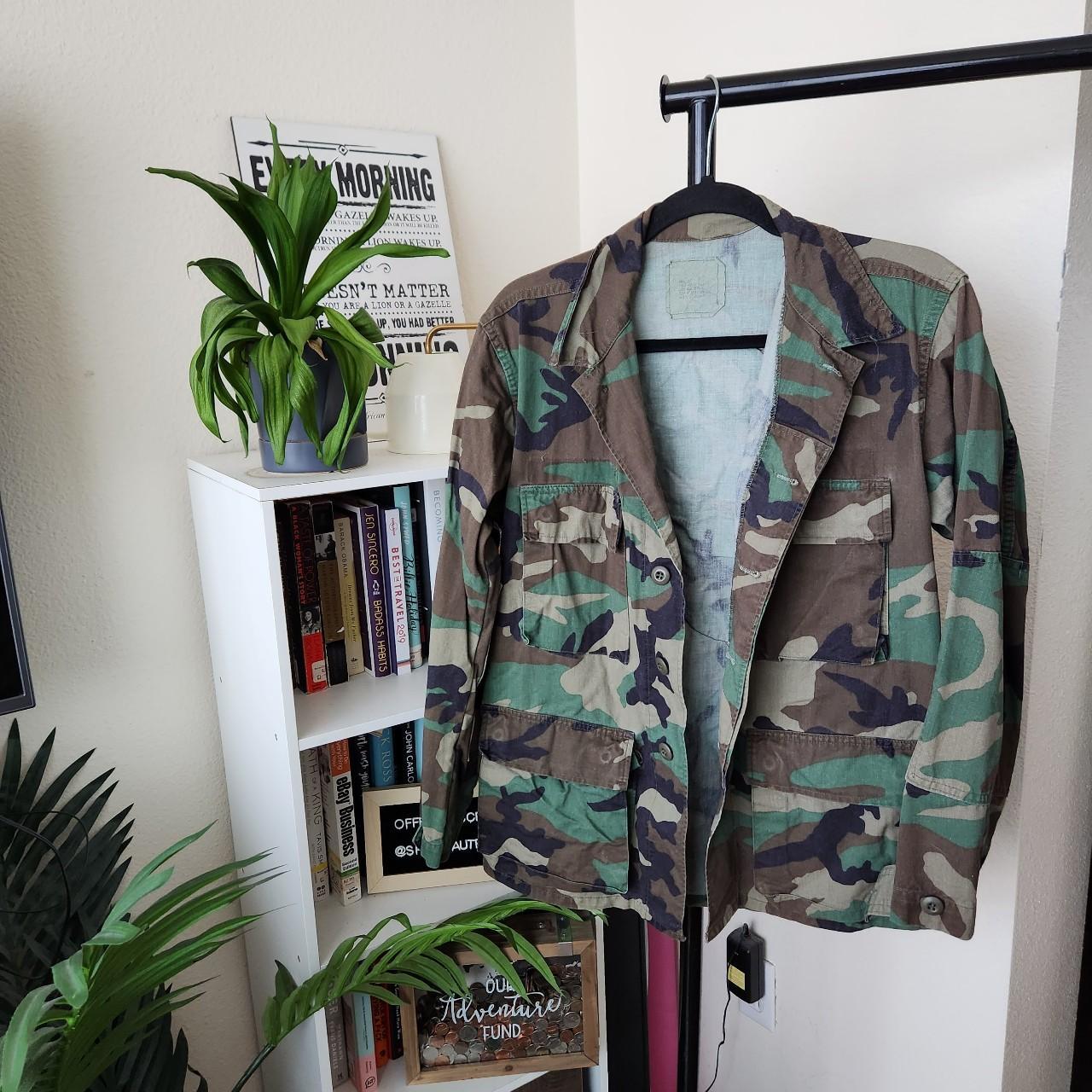 Upcycled Rolling Stones Camouflage Army Jacket,