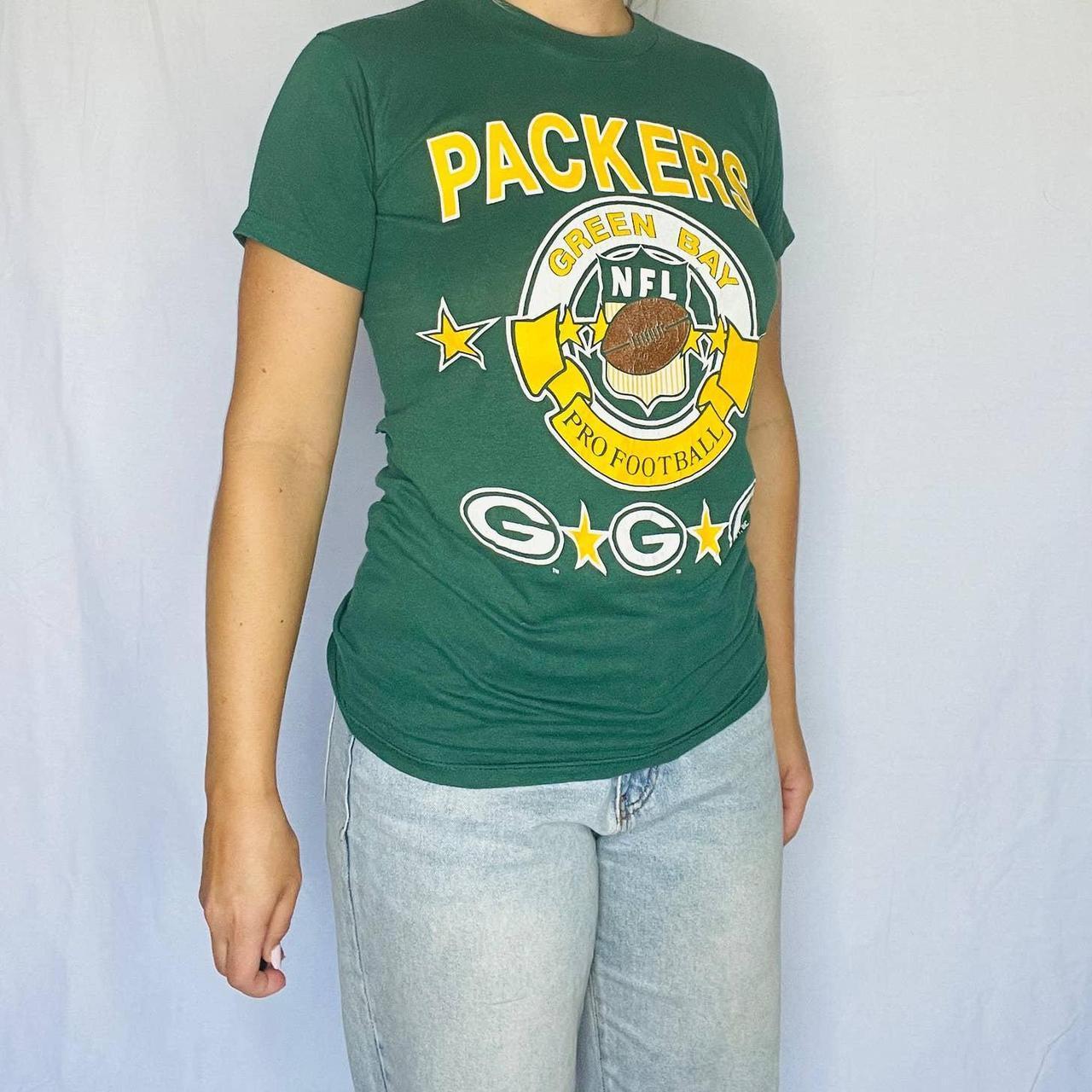 Vintage 90's Logo 7 Green Bay Packers Single Stitch Graphic Tee (S