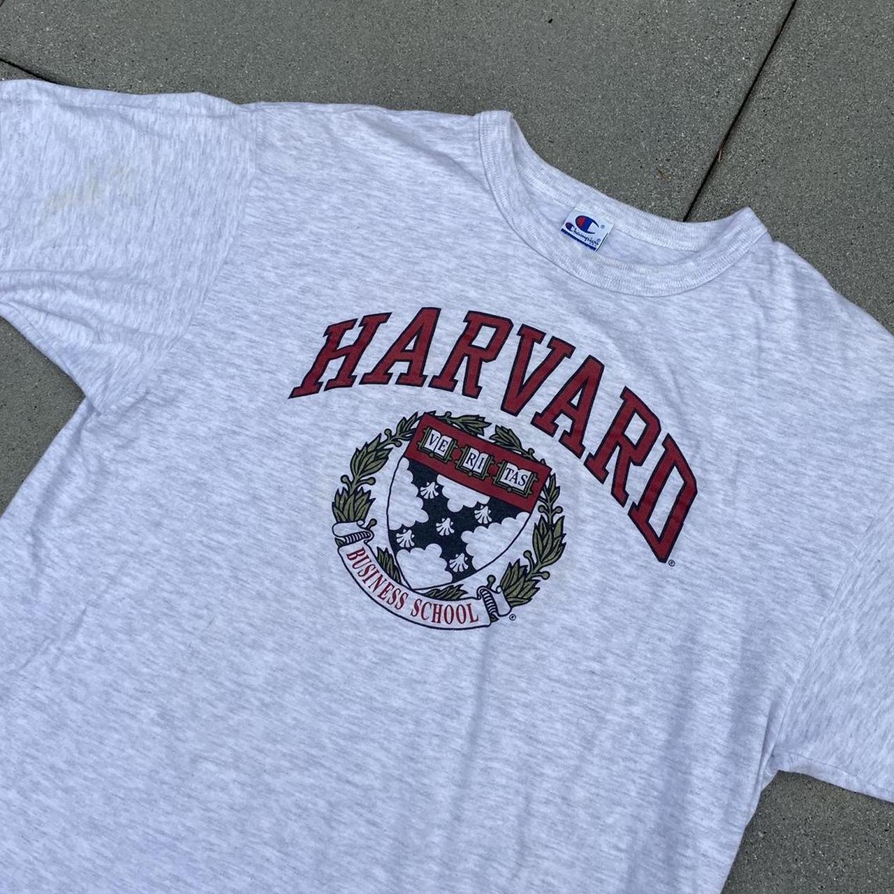 Champions Single stitch Harvard t shirt Vintage... - Depop