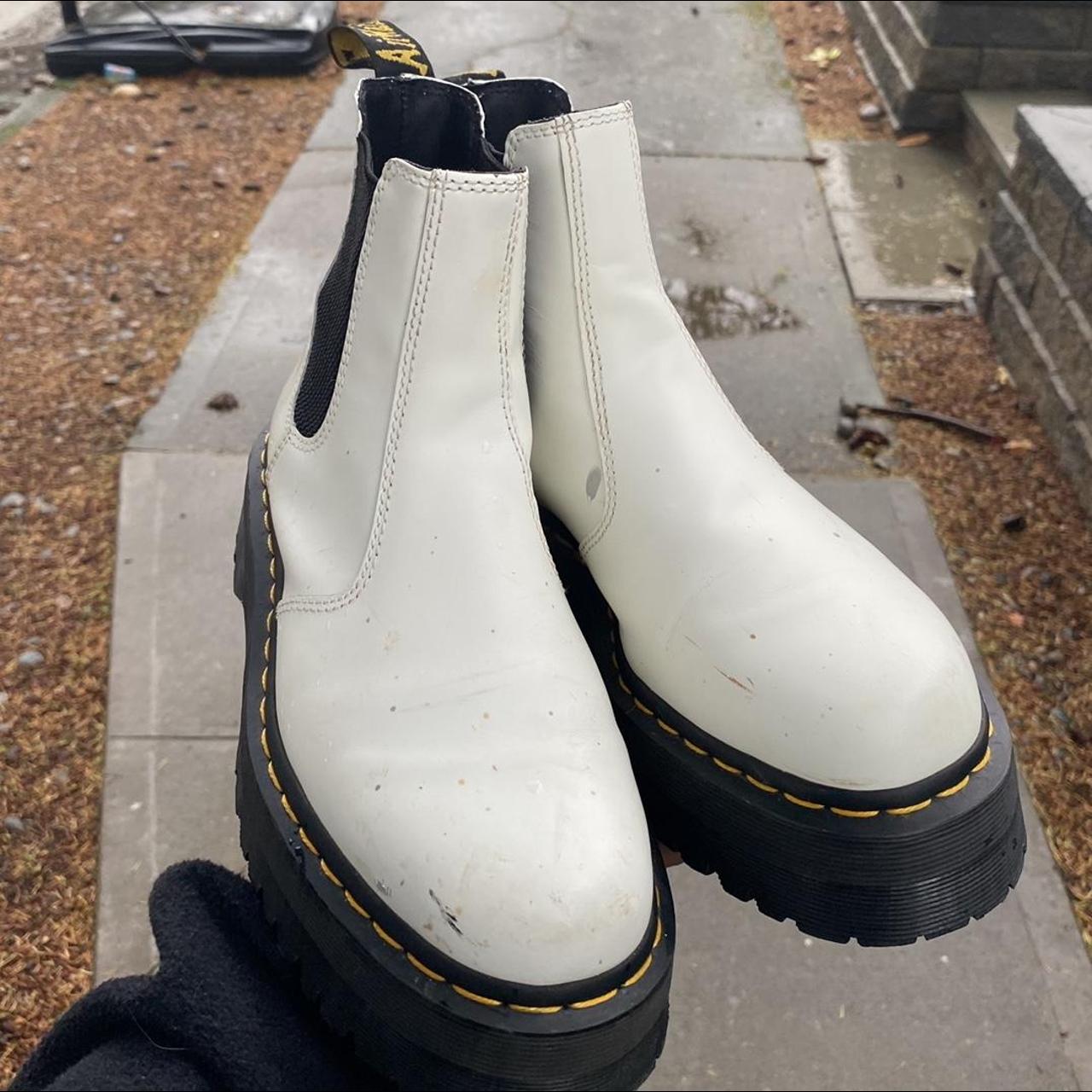 White Doc Marten Platform Boots White Doc marten... Depop