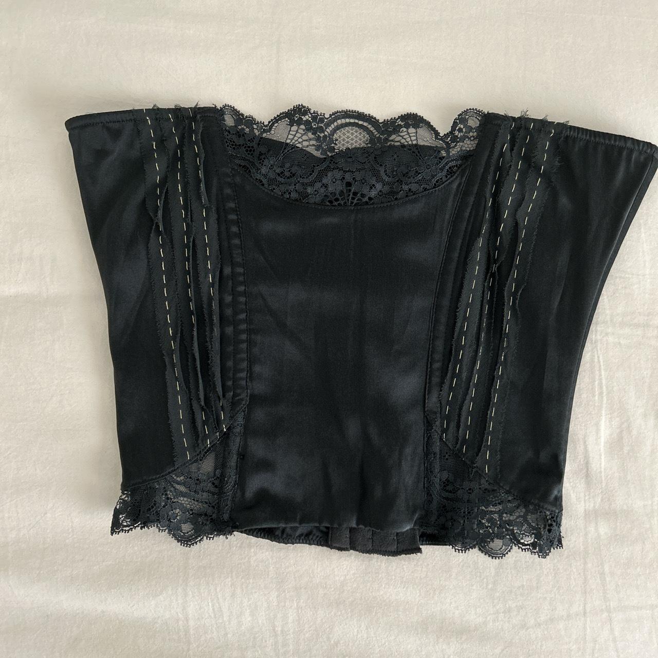 Beautiful black silk corset. Size 36B, I am a 32B... - Depop