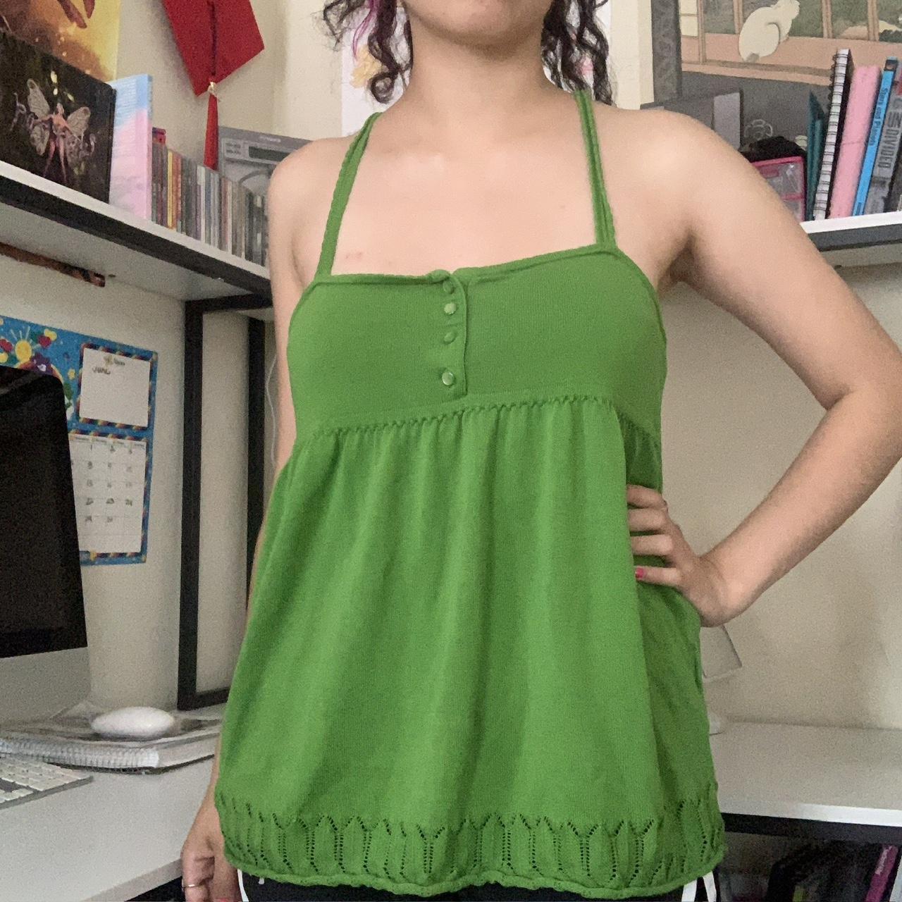 Green apple baby doll cami top Perfect for spring... - Depop