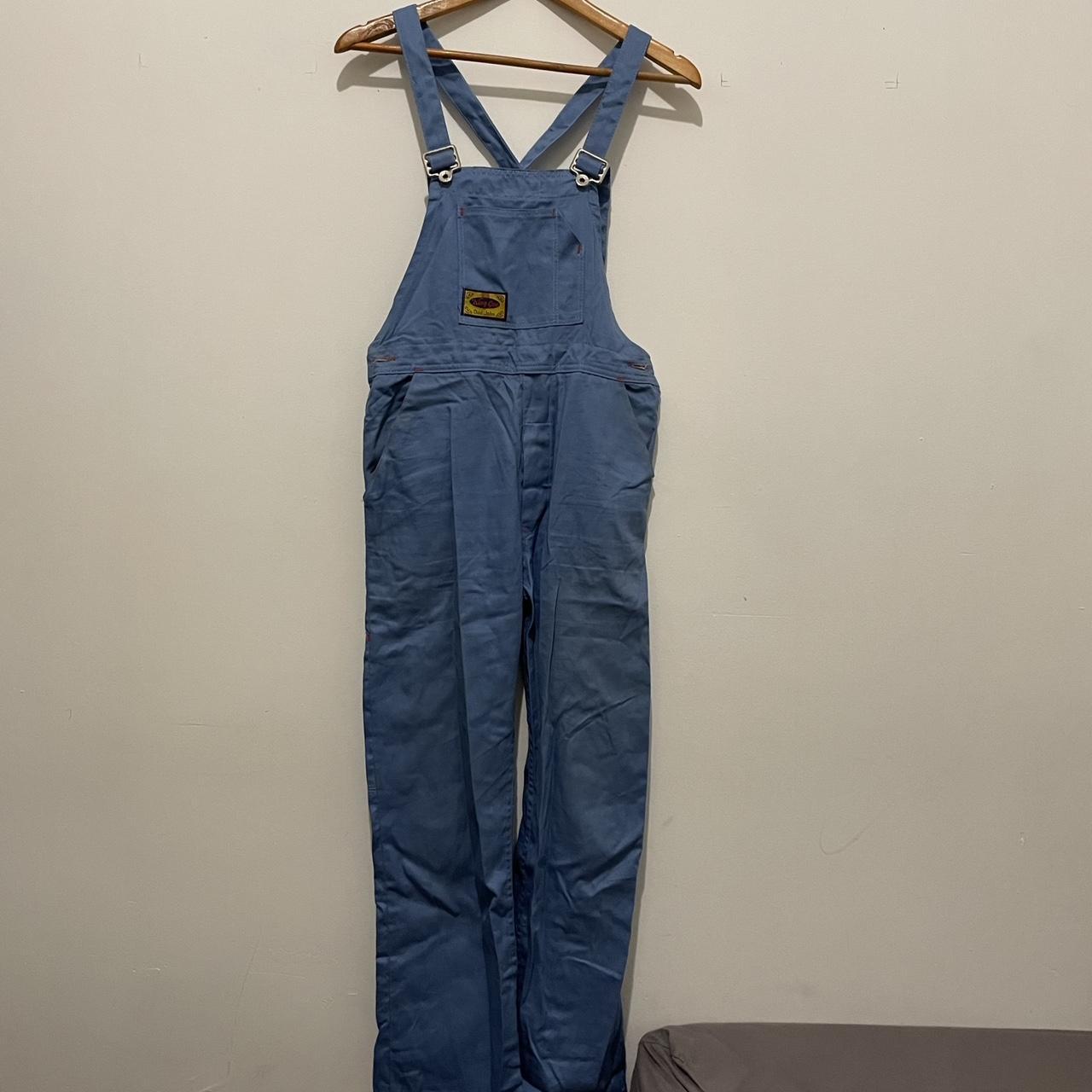 Vintage blue King Gee overalls. Size XS Measurements... - Depop