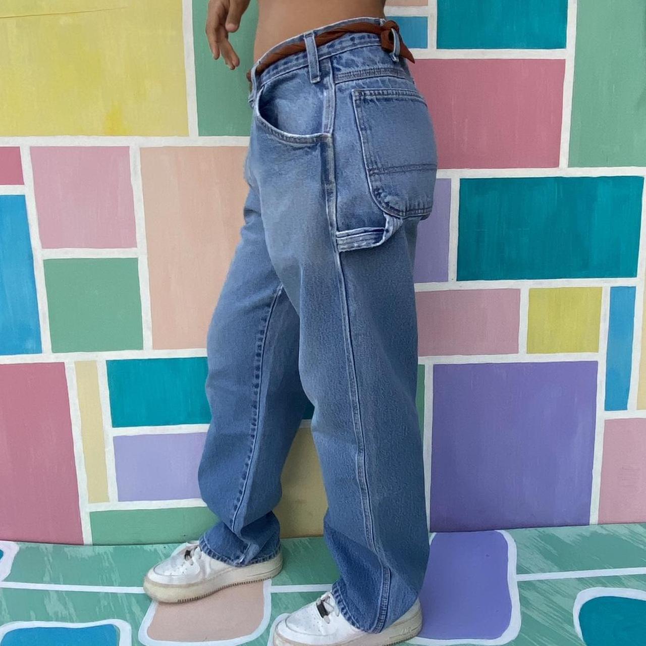 Vintage Dickies high waisted baggy utility jeans -... - Depop