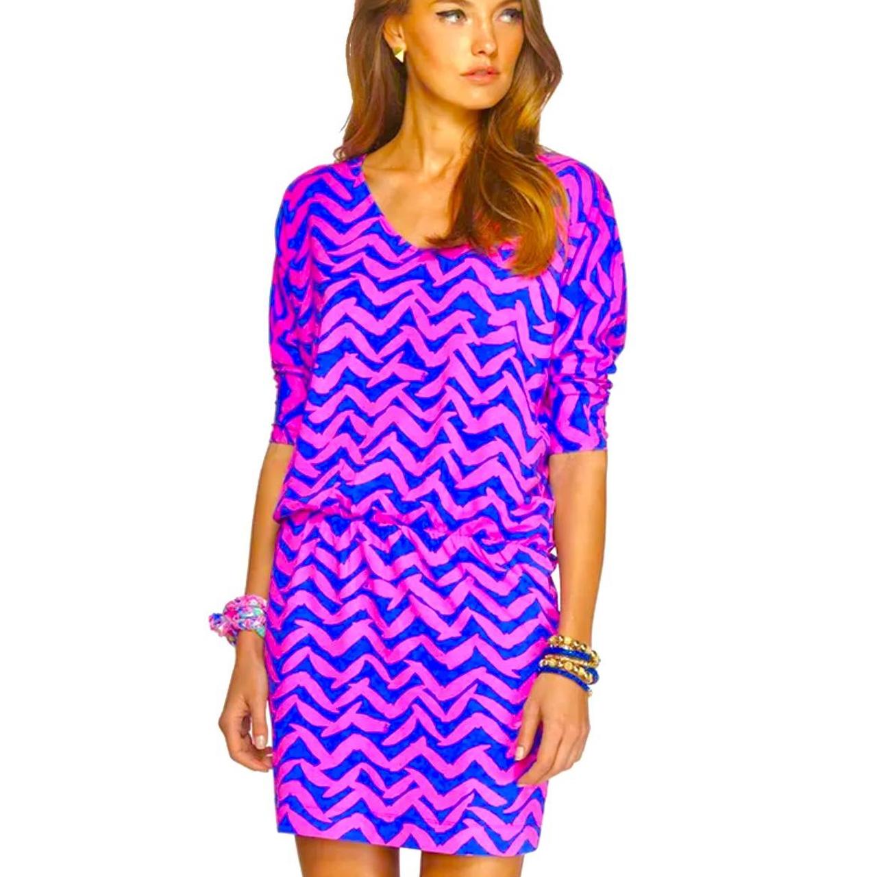 Lilly Pulitzer Women's Pink and Blue Dress