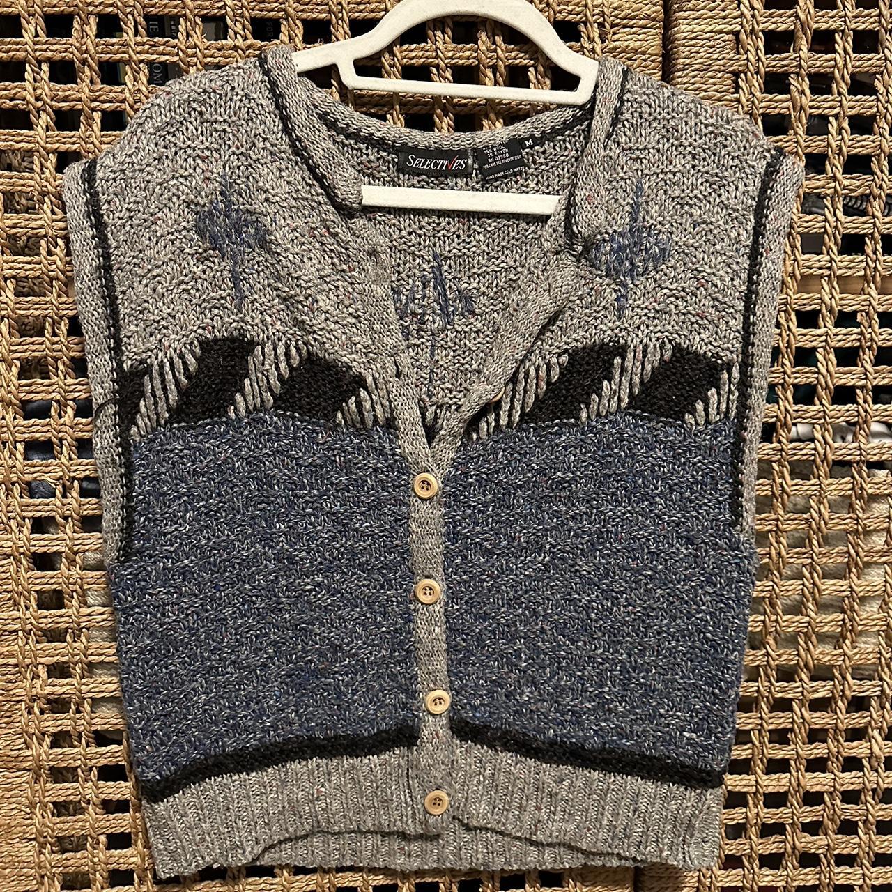 Vintage #Fishing Sweater Large Gray 1992 #90s - Depop