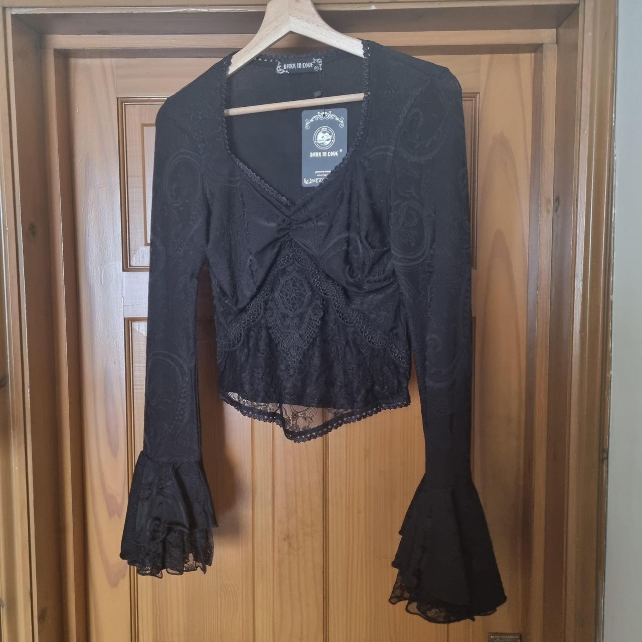 Dark in Love fiorella lace torso top. Picot trim and... - Depop