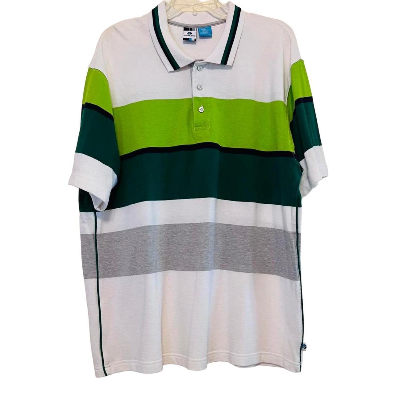 Men's White and Green Poloshirts Depop