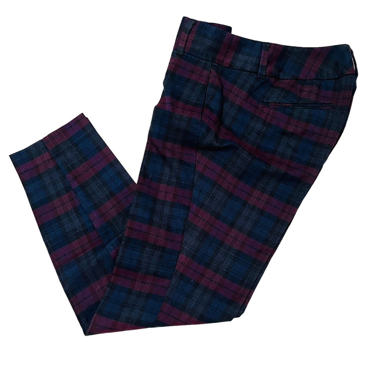 Navy blue and red best sale plaid pants