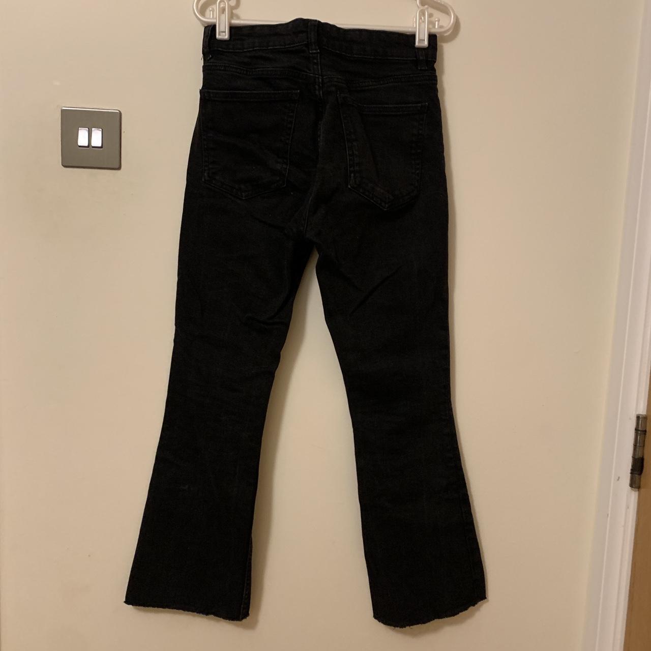 Black Zara Flared Jeans - 6/8 Dark black jeans from... - Depop